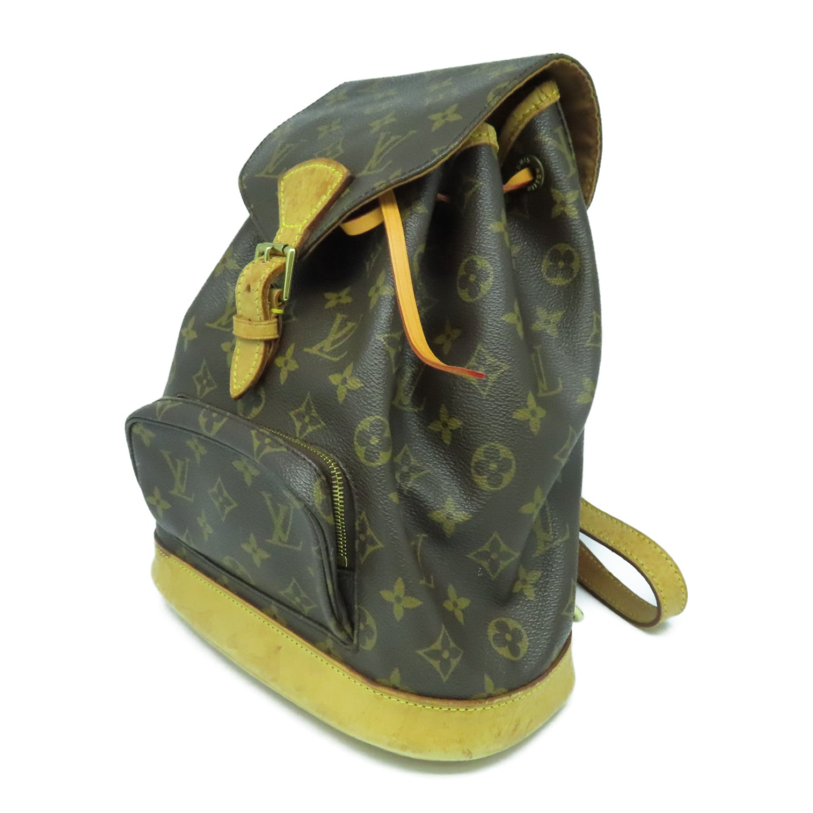 LOUIS VUITTON Monogram Montsouris MM金扣背包啡色