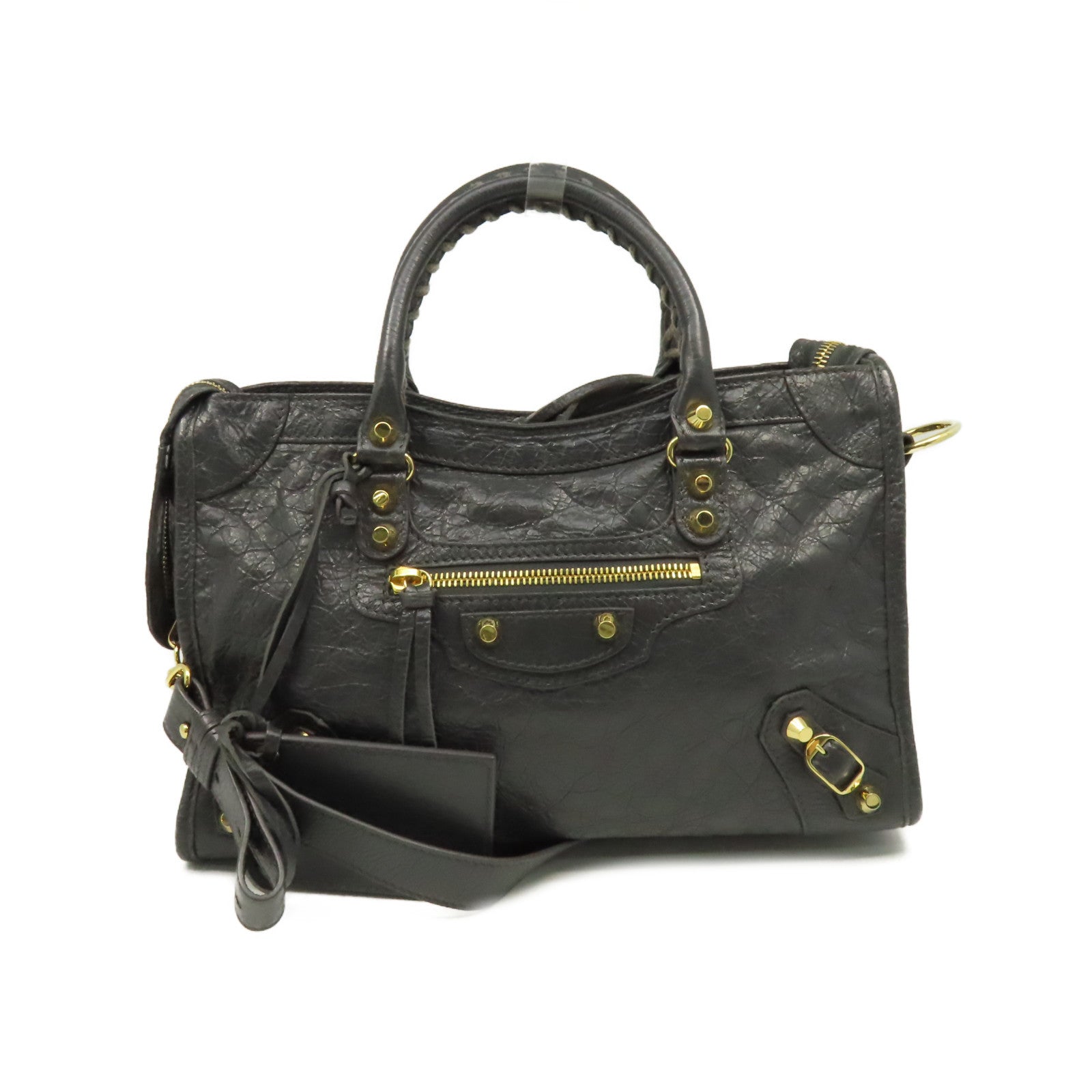 BALENCIAGA 牛皮皮革Classic City 2Way Shoulder Bag手挽肩背兩用袋碳灰色