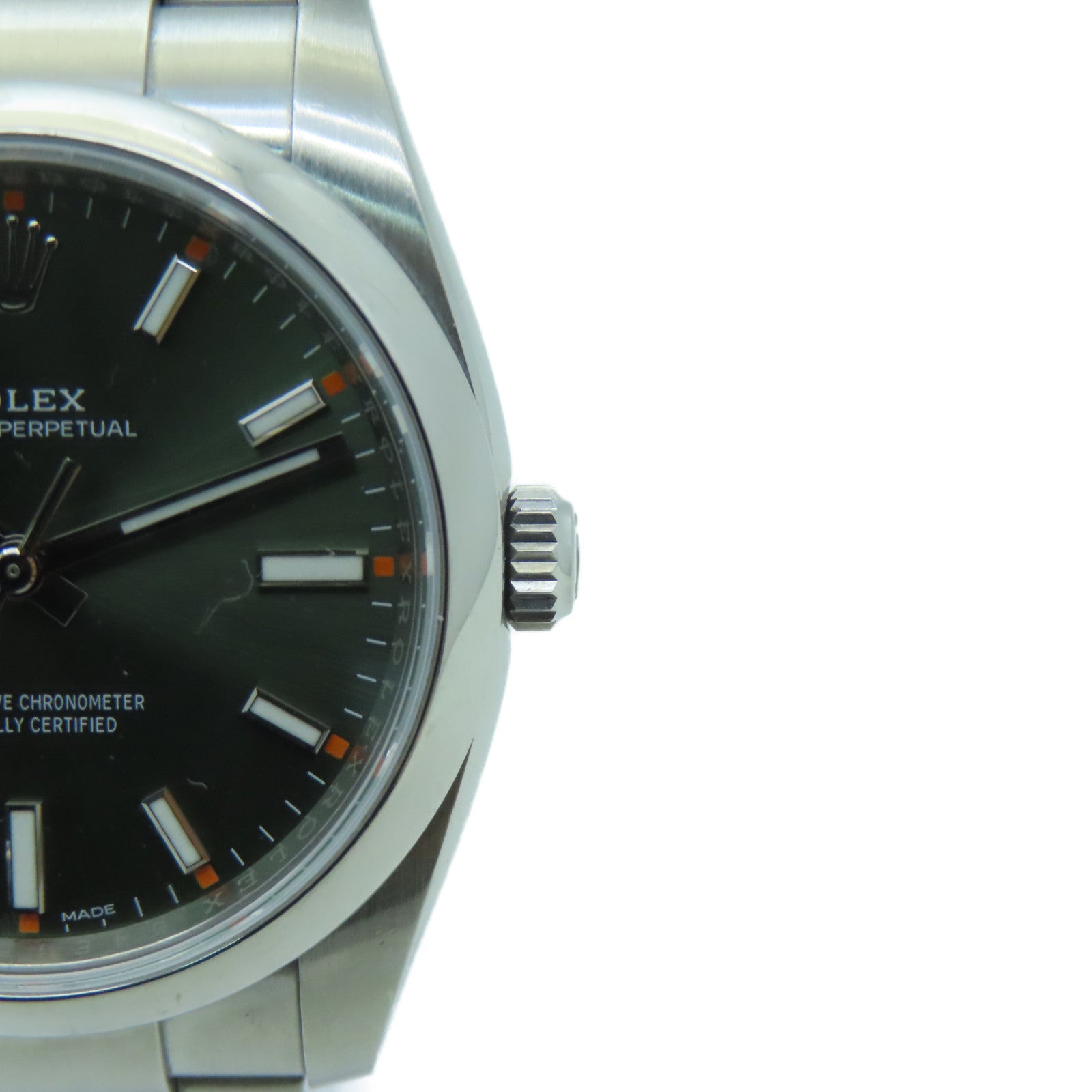 ROLEX Oyster Perpetual Stainless Steel Watch Automatic Movement Green