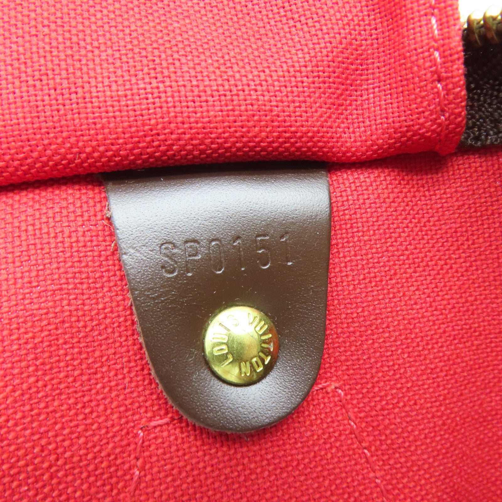 LOUIS VUITTON Damier Speedy 35金扣手挽袋啡色