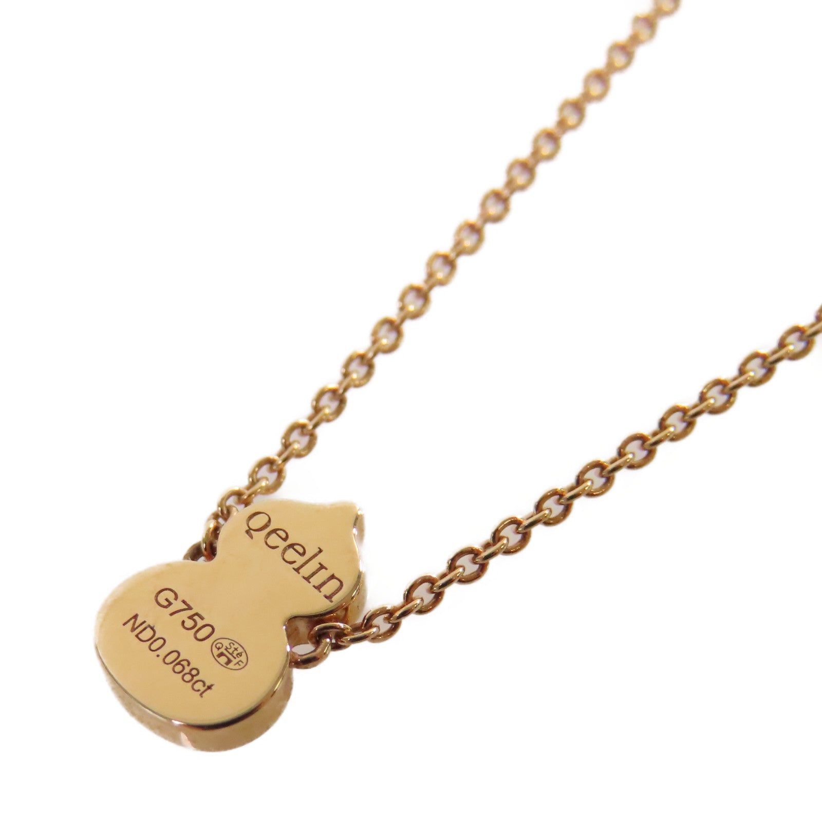 JEWELRY 18K玫瑰金/0.068ct鑽石Qeelin Petite Wulu Necklace項鏈