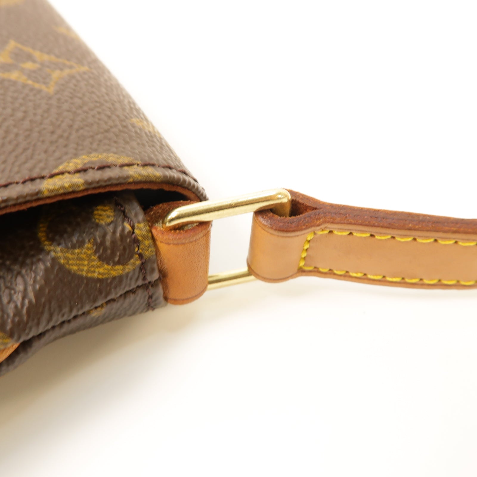 LOUIS VUITTON Monogram Musette Tango金扣肩背袋棕色
