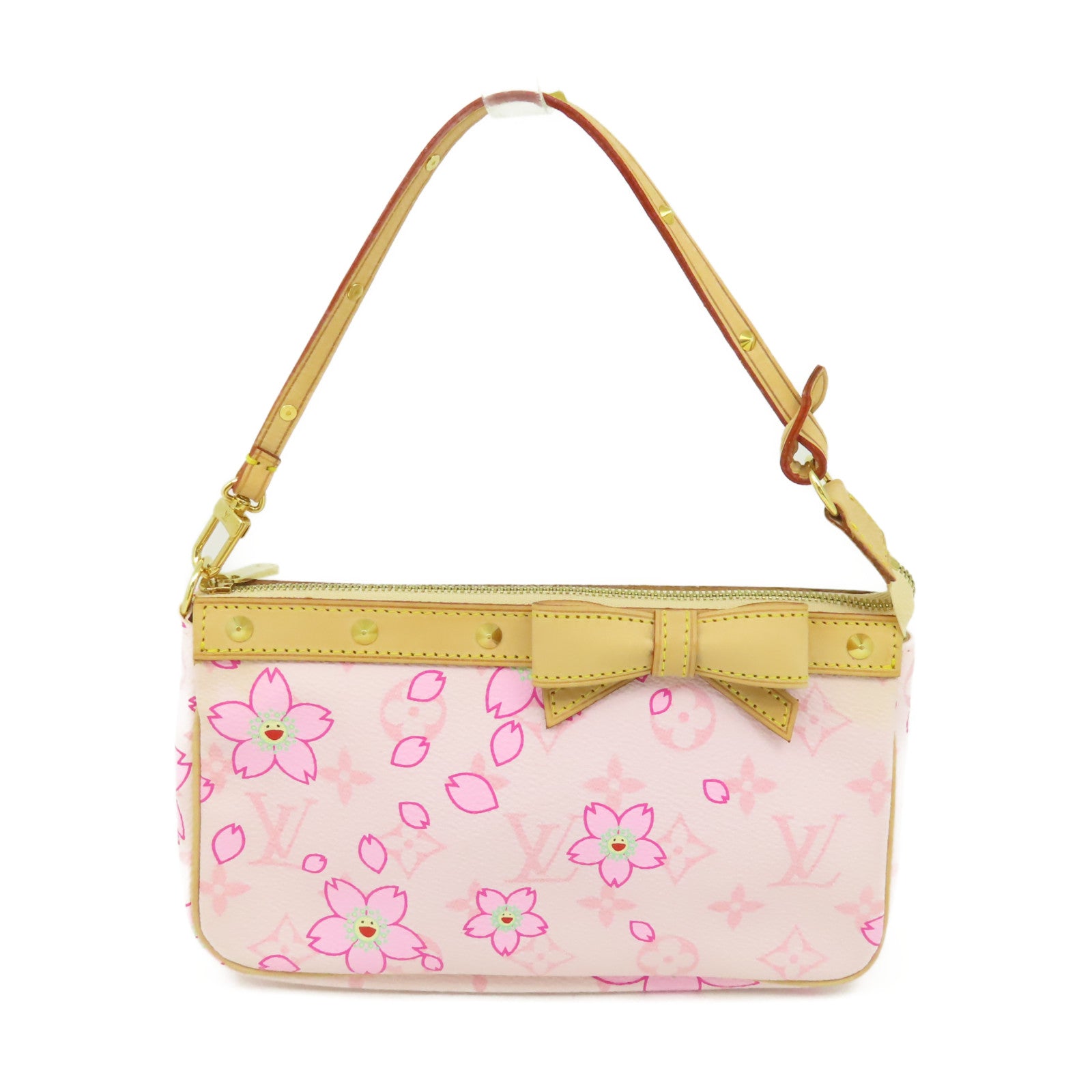 LOUIS VUITTON Monogram Cherry Blossom Pochette手挽袋粉紅色