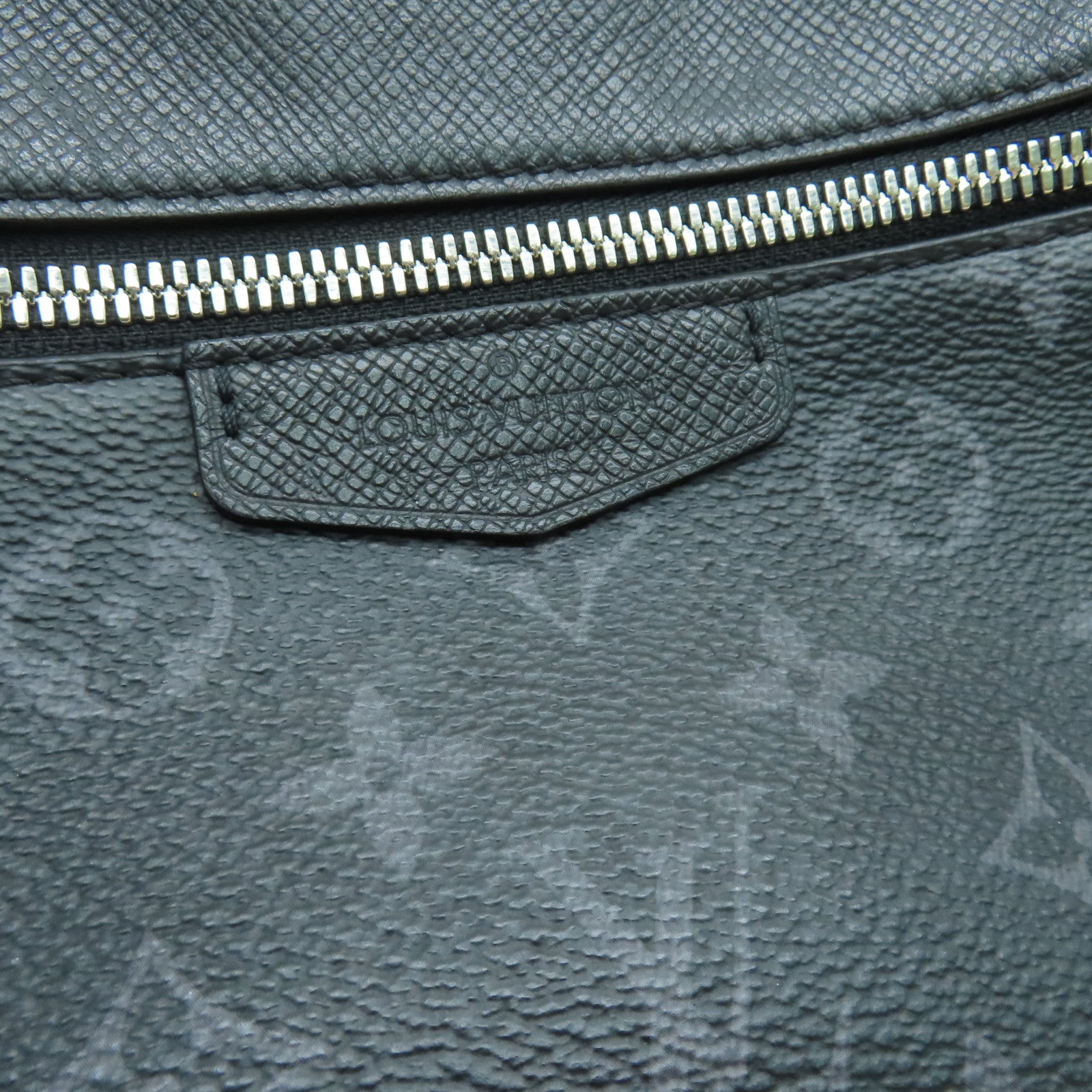 LOUIS VUITTON Monogram Eclipse Outdoor Messenger PM Silver Buckle Shoulder Bag Black