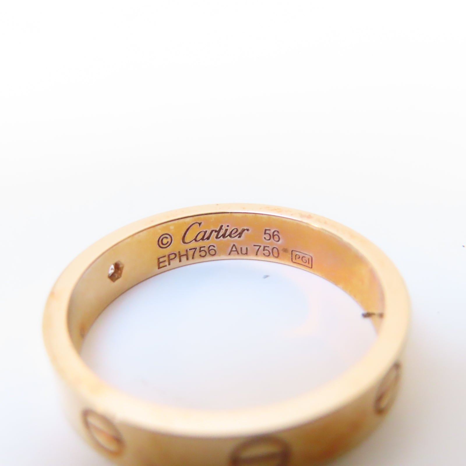 CARTIER 18K玫瑰金Love Ring 1 Diamond鑽石戒指US#7.25/#56