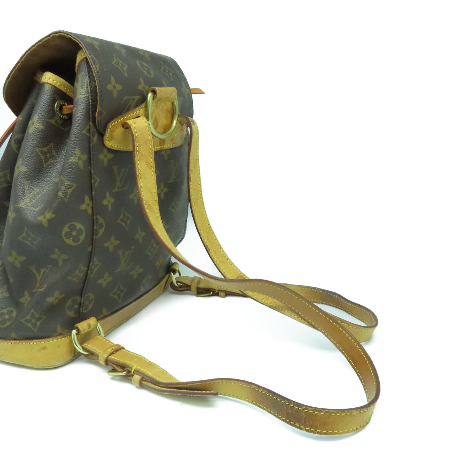 LOUIS VUITTON Monogram Montsouris MM金扣背包啡色