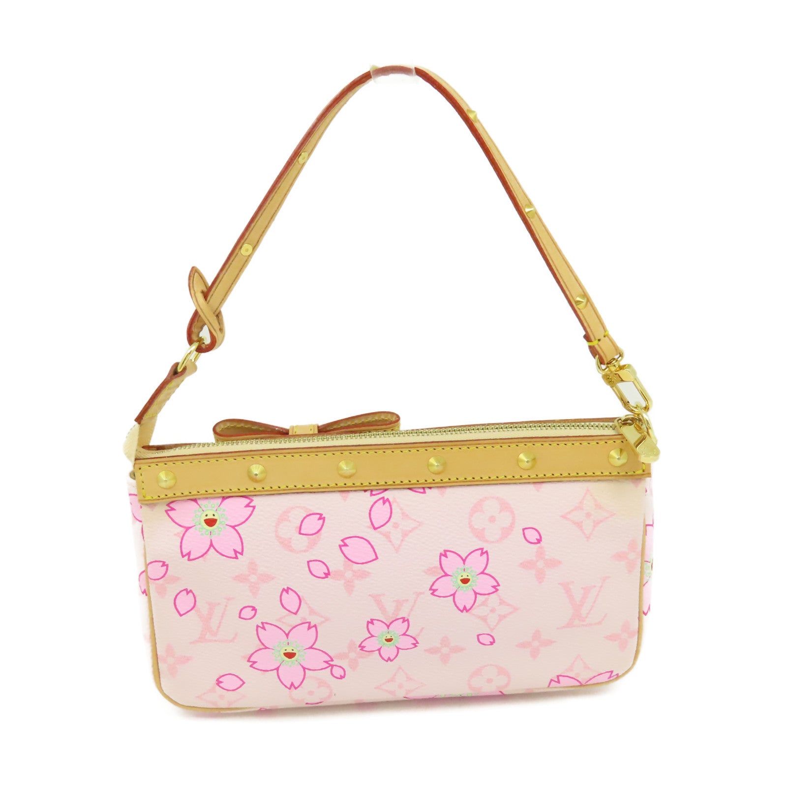 LOUIS VUITTON Monogram Cherry Blossom Pochette手挽袋粉紅色