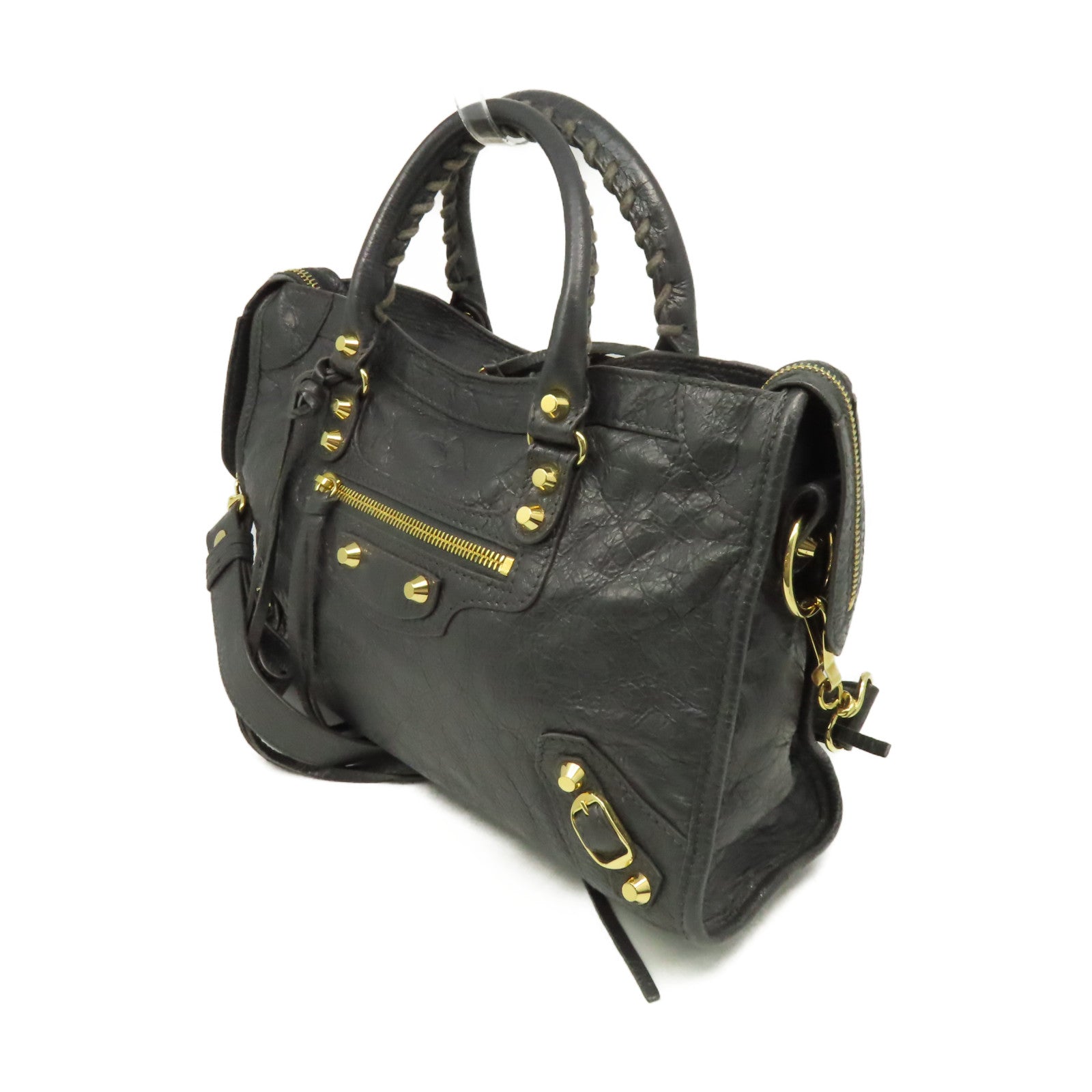 BALENCIAGA 牛皮皮革Classic City 2Way Shoulder Bag手挽肩背兩用袋碳灰色