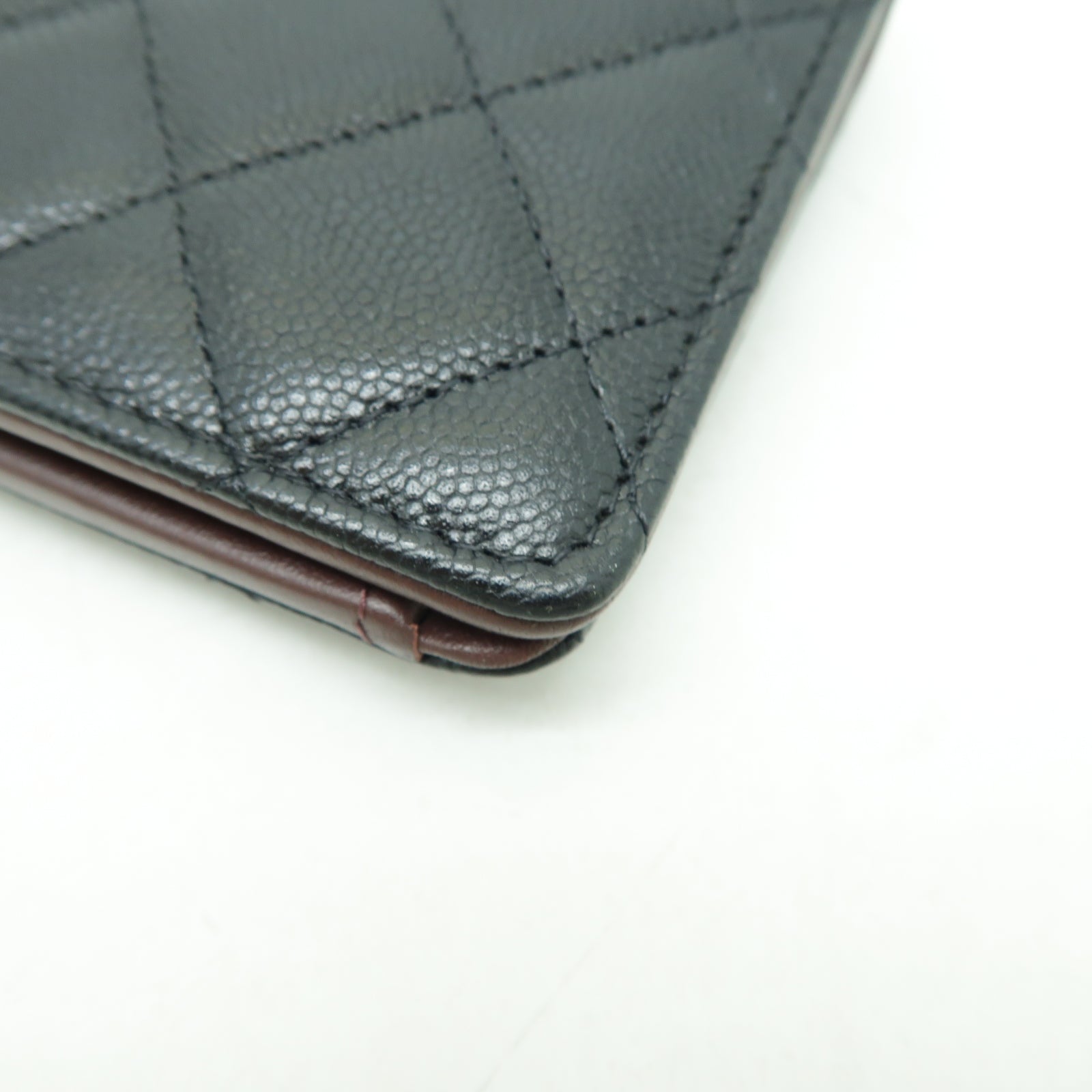 CHANEL 菱格Caviar皮革Long Wallet金扣長錢包黒色