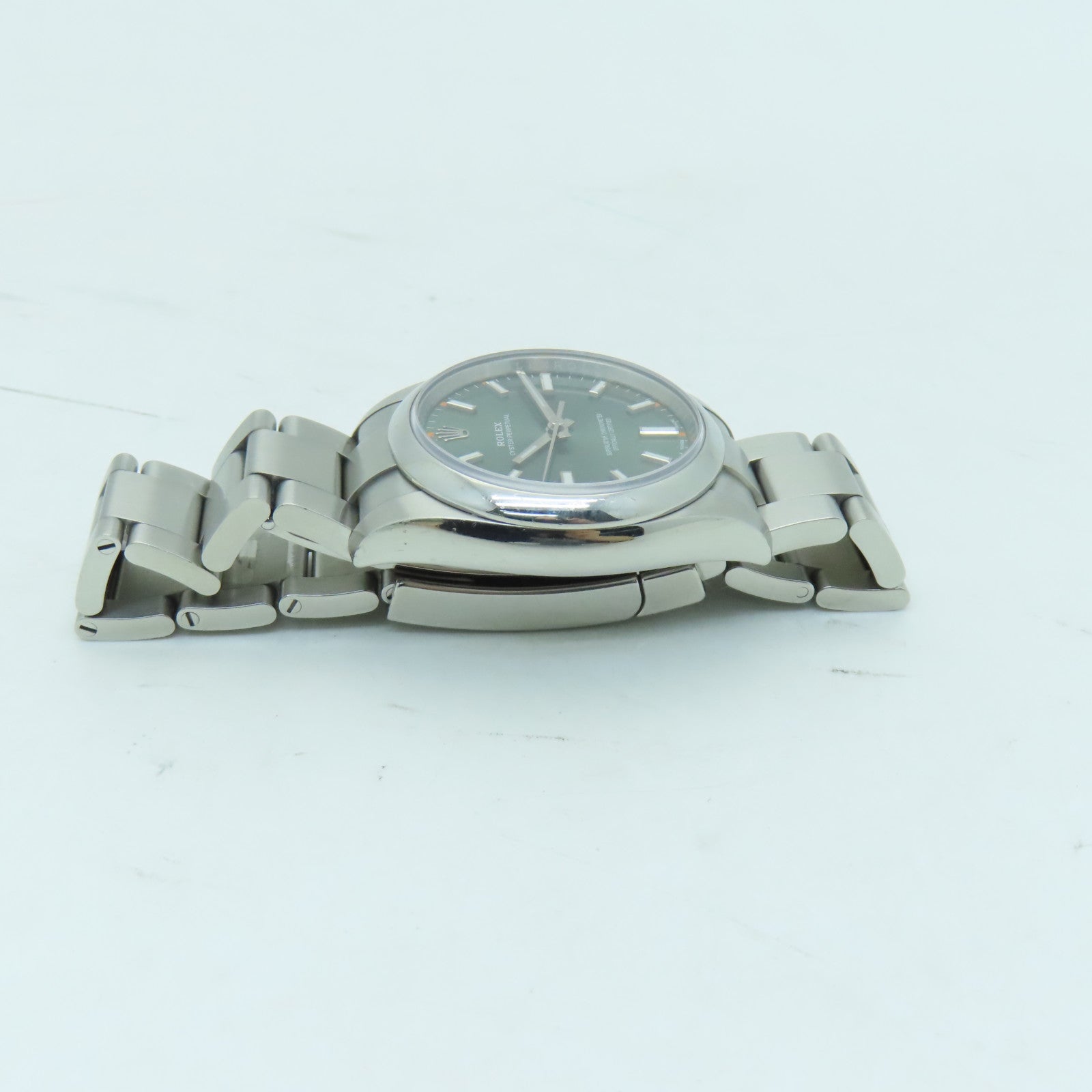 ROLEX Oyster Perpetual Stainless Steel Watch Automatic Movement Green