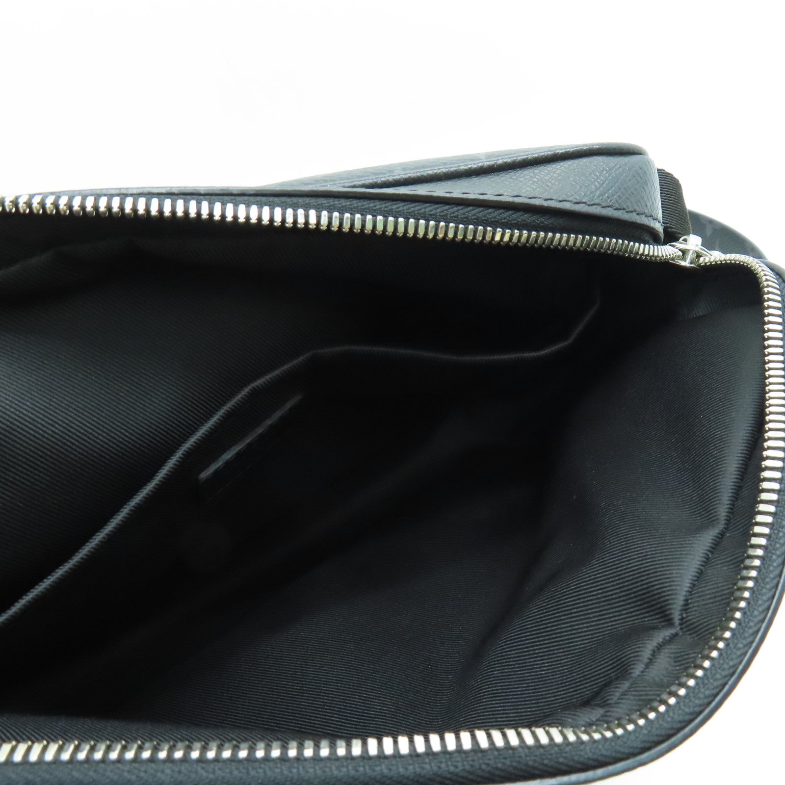 LOUIS VUITTON Monogram Eclipse Outdoor Messenger PM Silver Buckle Shoulder Bag Black