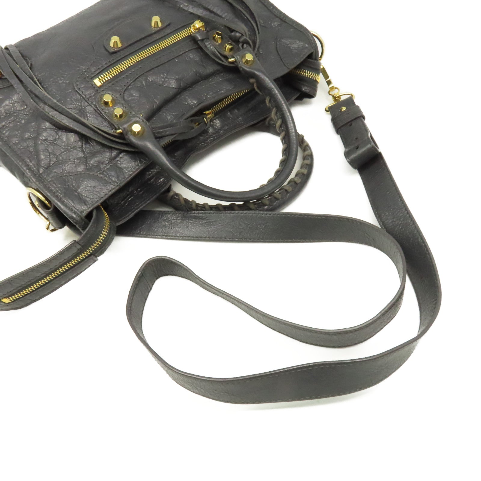BALENCIAGA 牛皮皮革Classic City 2Way Shoulder Bag手挽肩背兩用袋碳灰色