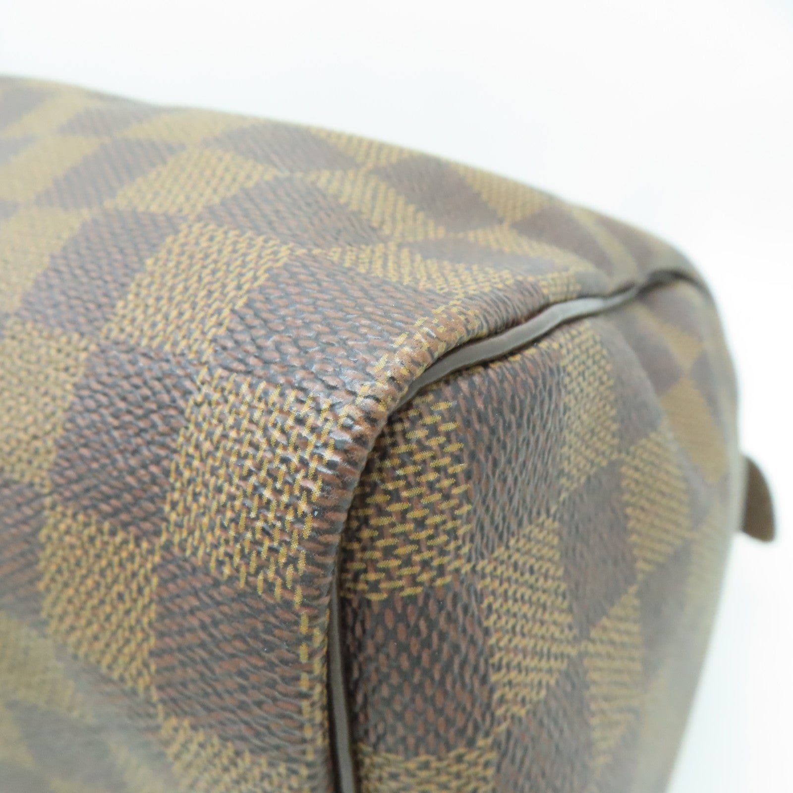 LOUIS VUITTON Damier Speedy 35金扣手挽袋啡色