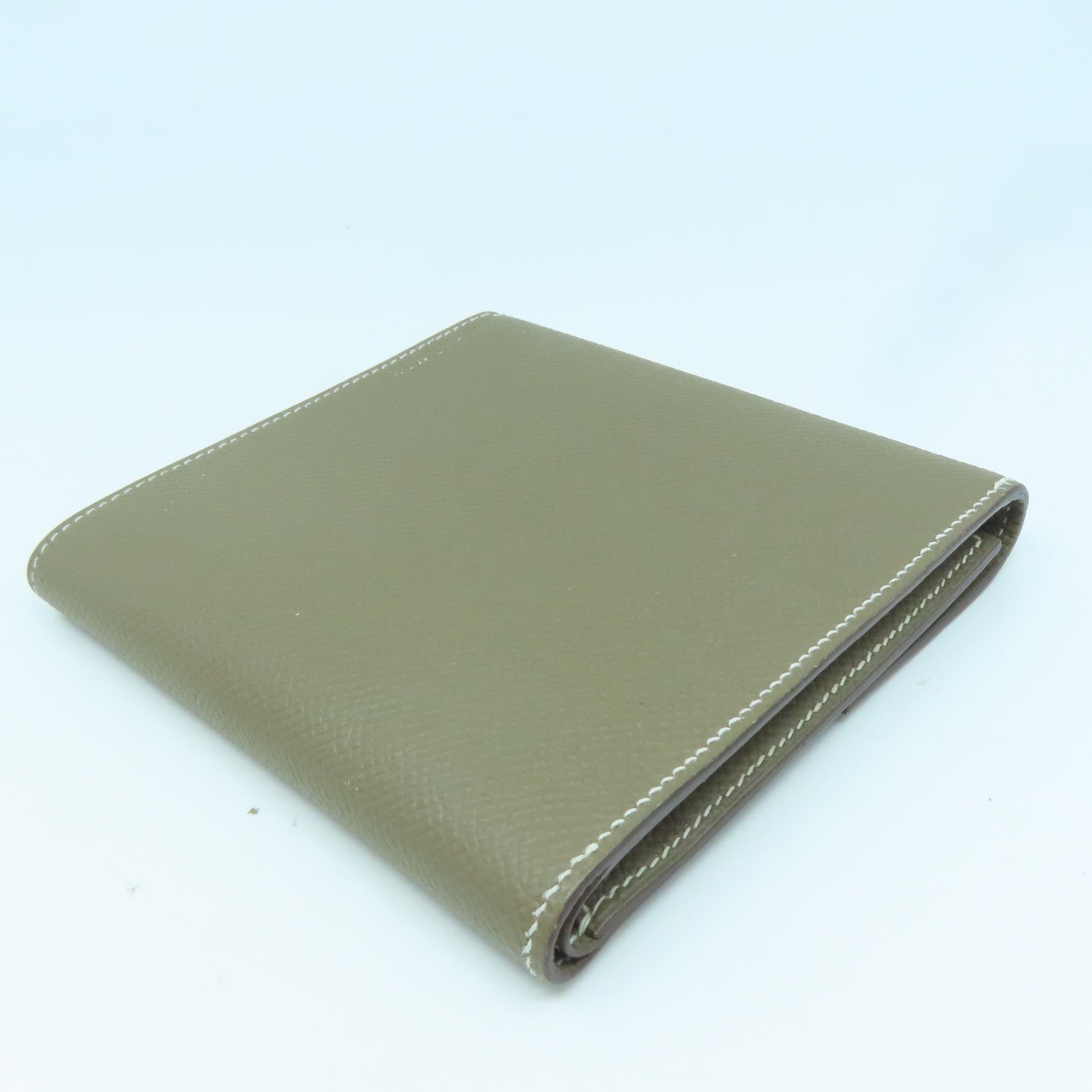 HERMES Epsom皮革Clic金扣錢包啡色