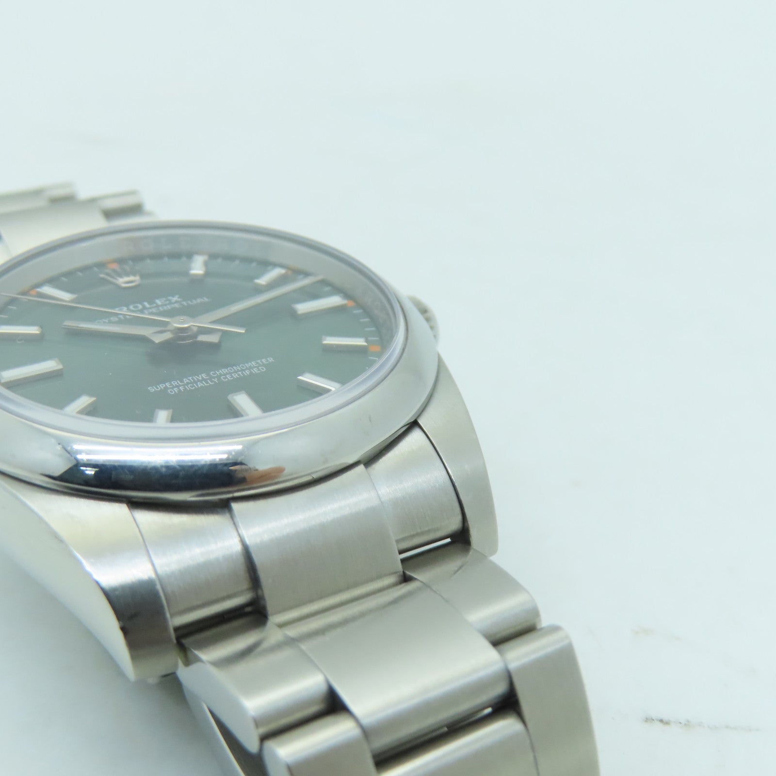ROLEX Oyster Perpetual Stainless Steel Watch Automatic Movement Green