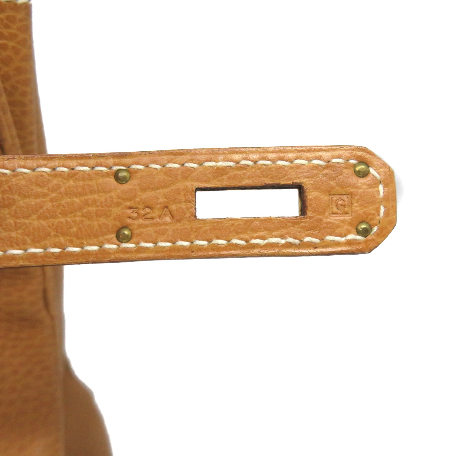 HERMES Ardennes Leather Birkin 40 Hand Bag Gold Buckle Hand Bag Naturel Brown