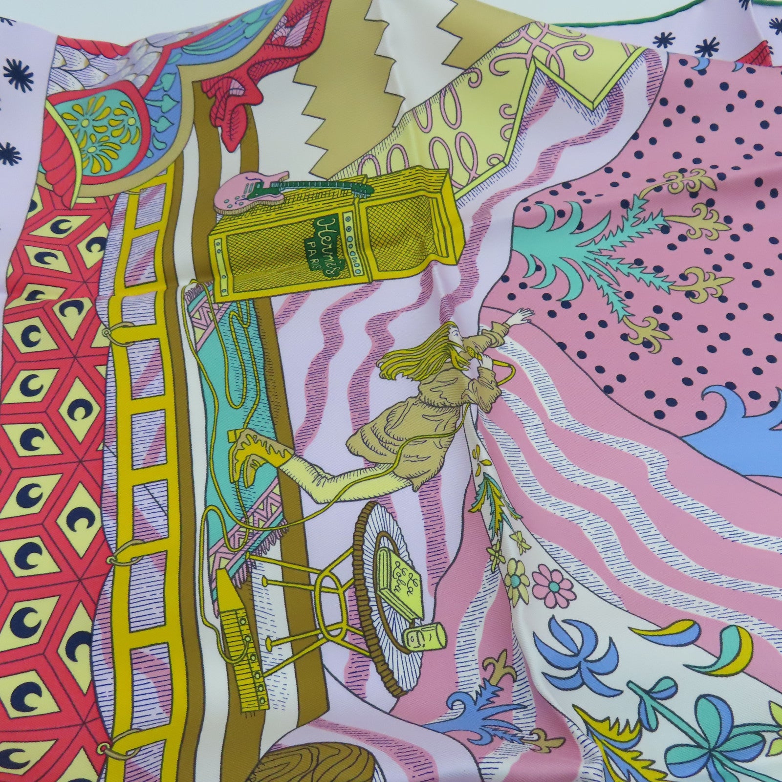 HERMES Silk Scarf Green/Color