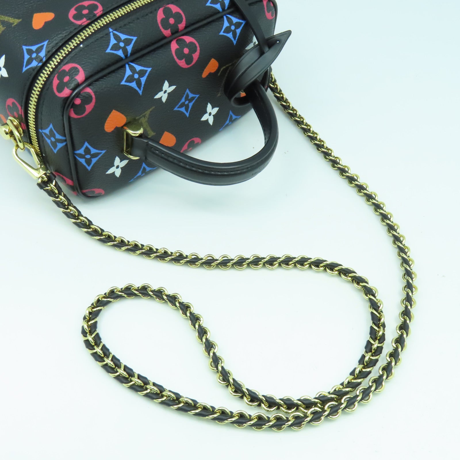 LOUIS VUITTON Game On Monogram Vanity PM金扣手挽肩背兩用袋黑色