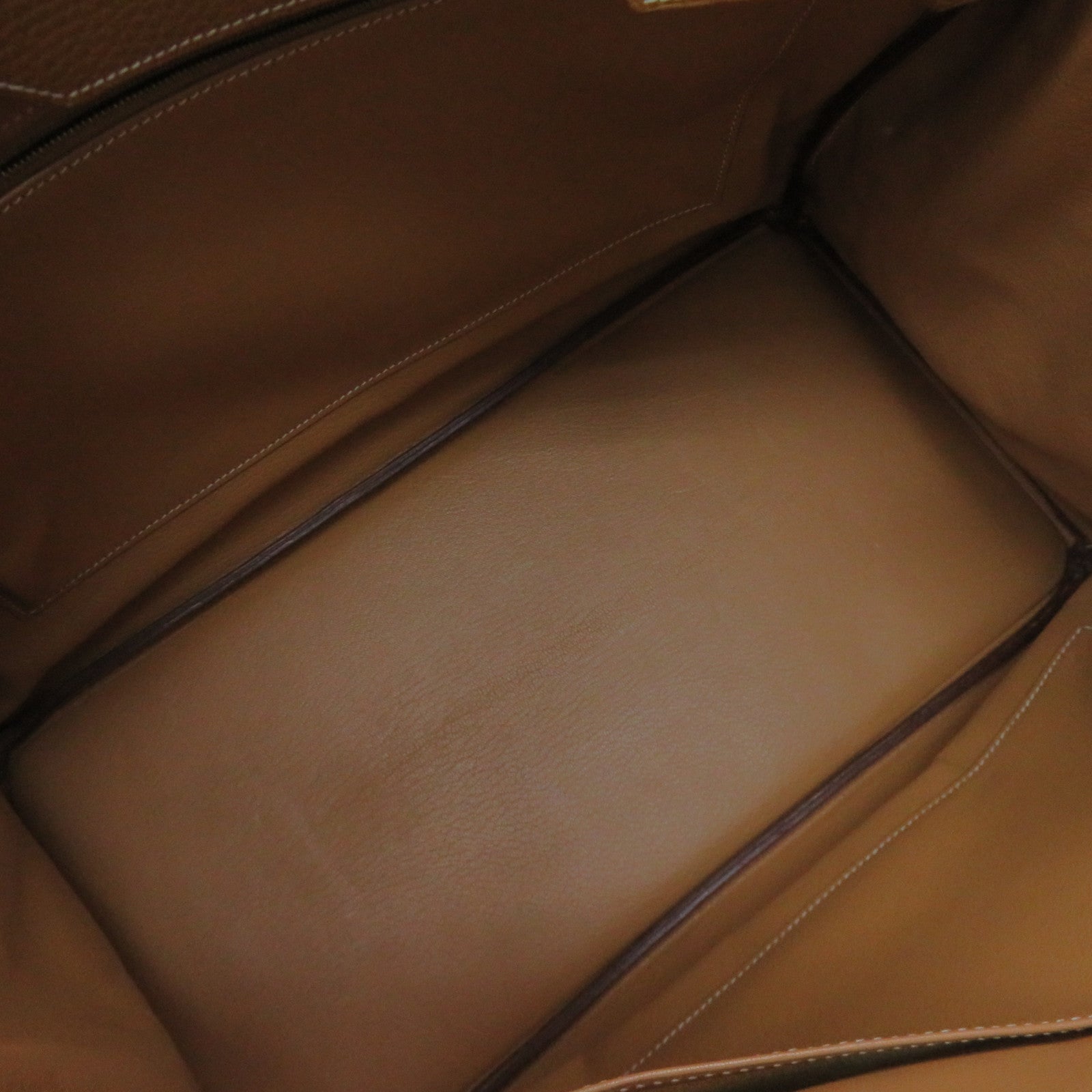 HERMES Ardennes Leather Birkin 40 Hand Bag Gold Buckle Hand Bag Naturel Brown