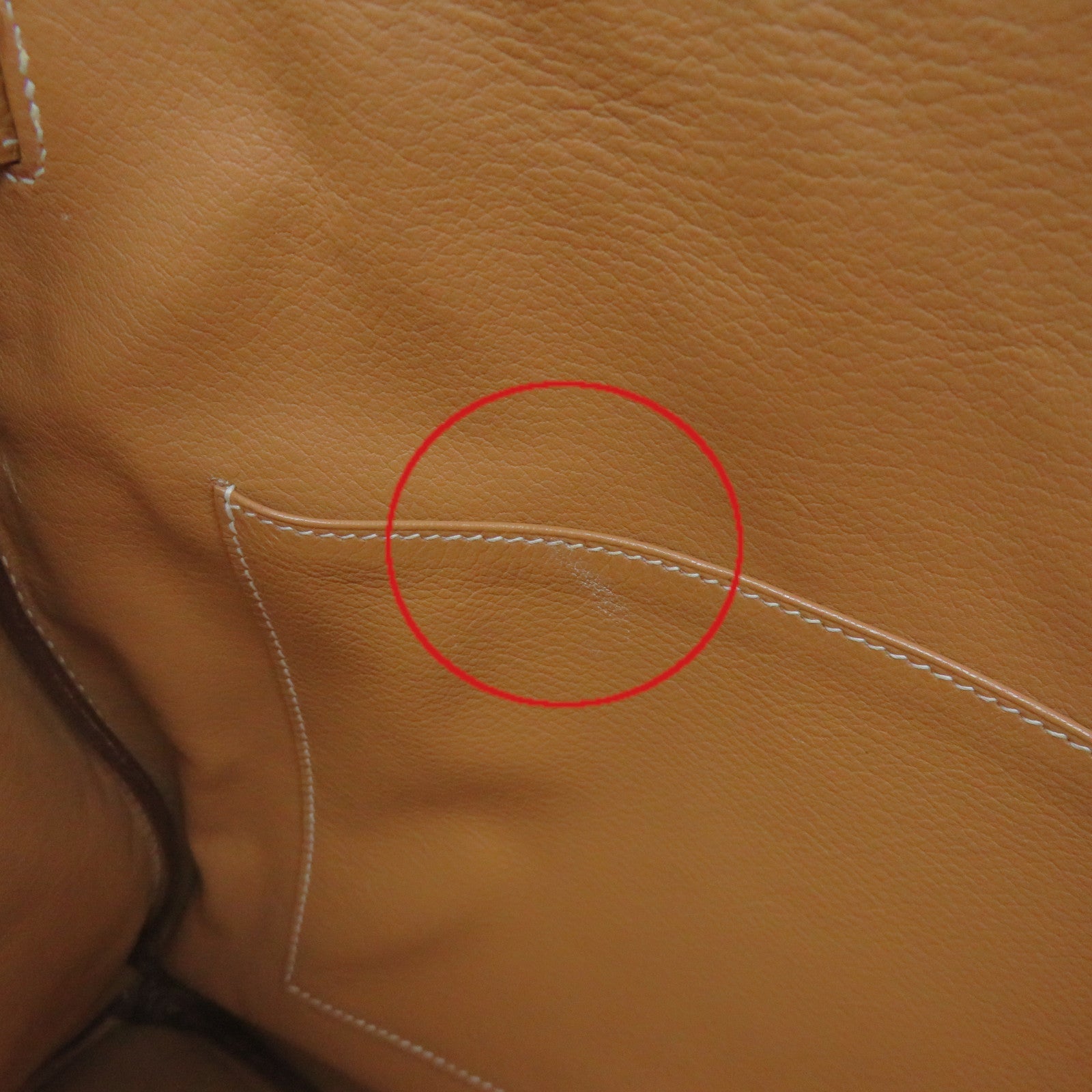 HERMES Ardennes Leather Birkin 40 Hand Bag Gold Buckle Hand Bag Naturel Brown