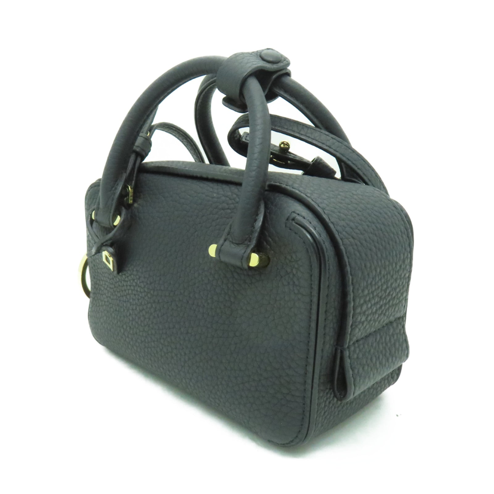 SELECTION Taurillon Soft皮革Cool Box Nano金扣手挽肩背兩用袋黑色
