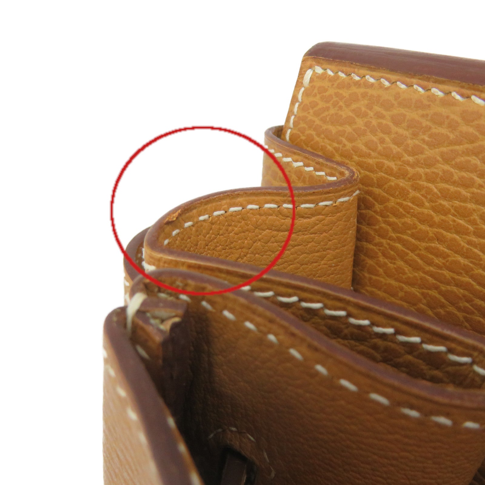 HERMES Ardennes Leather Birkin 40 Hand Bag Gold Buckle Hand Bag Naturel Brown