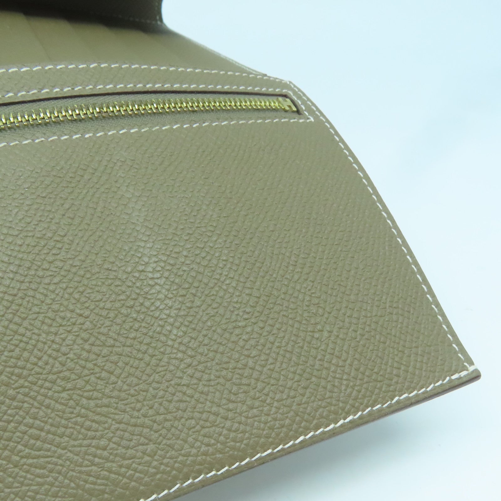 HERMES Epsom皮革Clic金扣錢包啡色