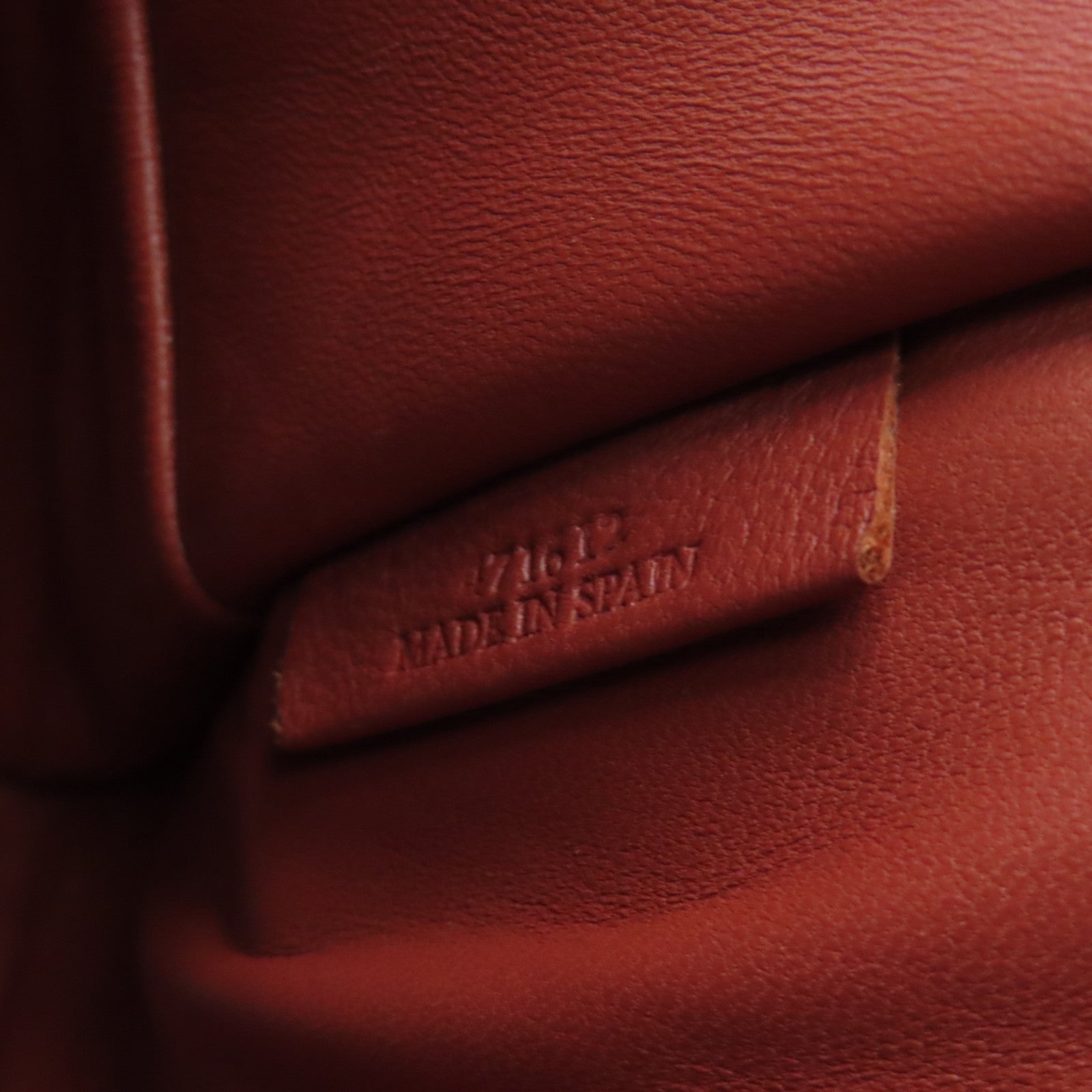 LOEWE cowhide leather Handbag gold buckle handle bag brown
