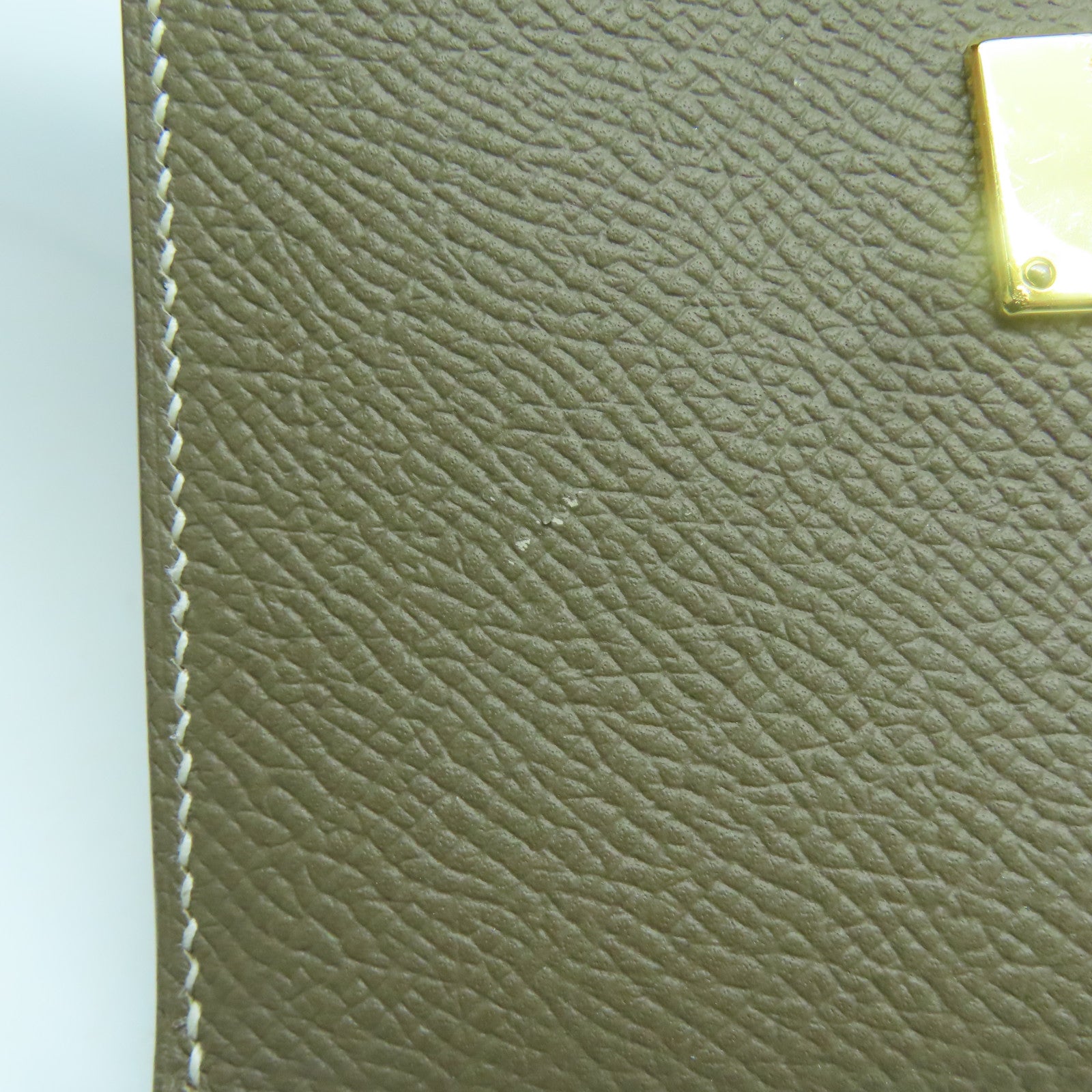 HERMES Epsom皮革Clic金扣錢包啡色