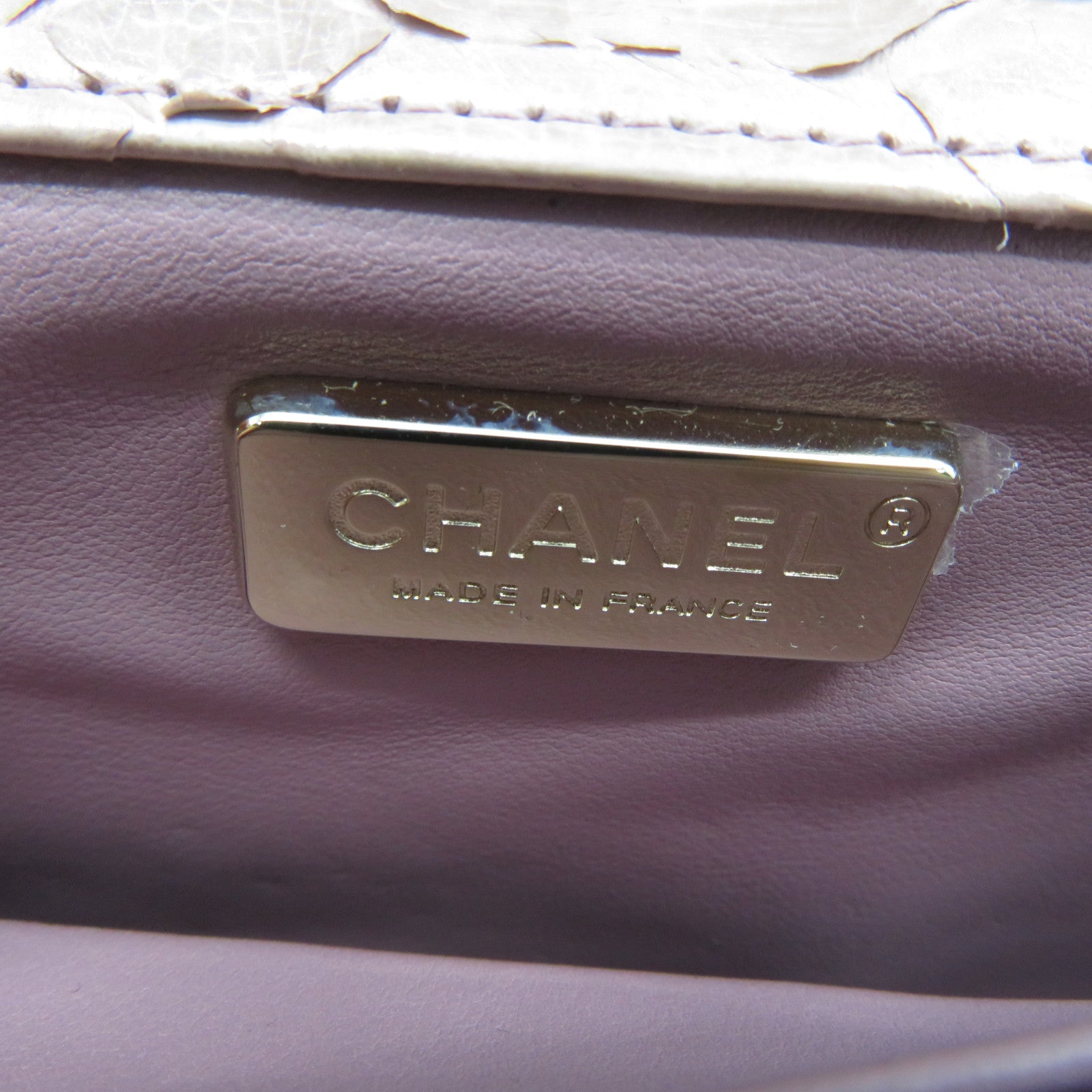 CHANEL 蛇皮皮革Chain Shoulder金扣鏈帶肩背袋粉紅色