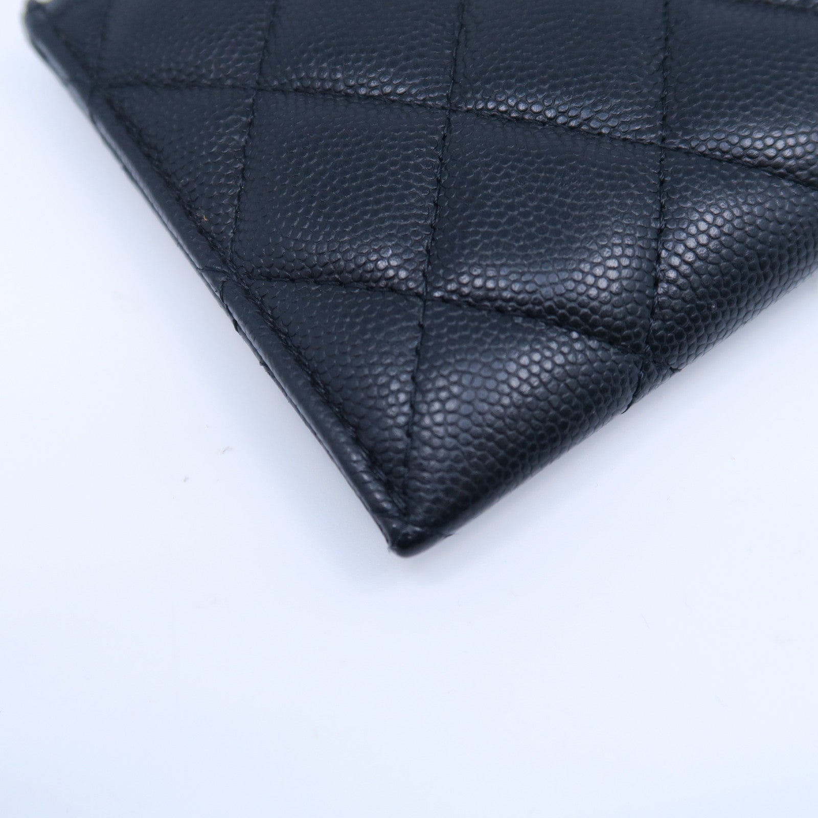 CHANEL 菱格Caviar皮革Wallet金扣長錢包黑色