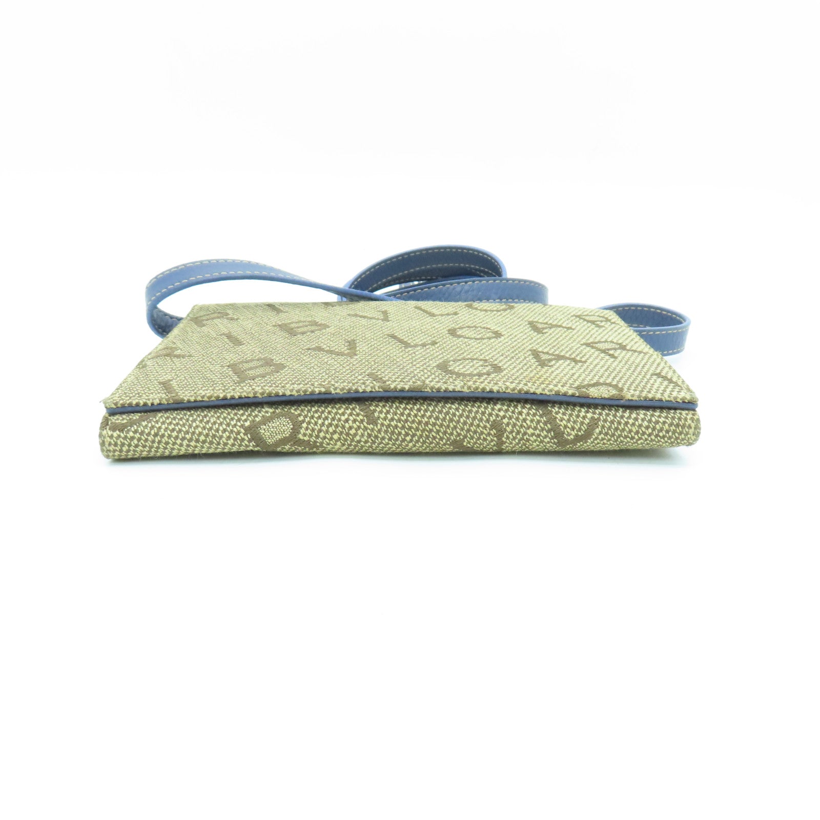 BVLGARI 帆布Shoulder Bag金扣肩背袋啡色/蓝色