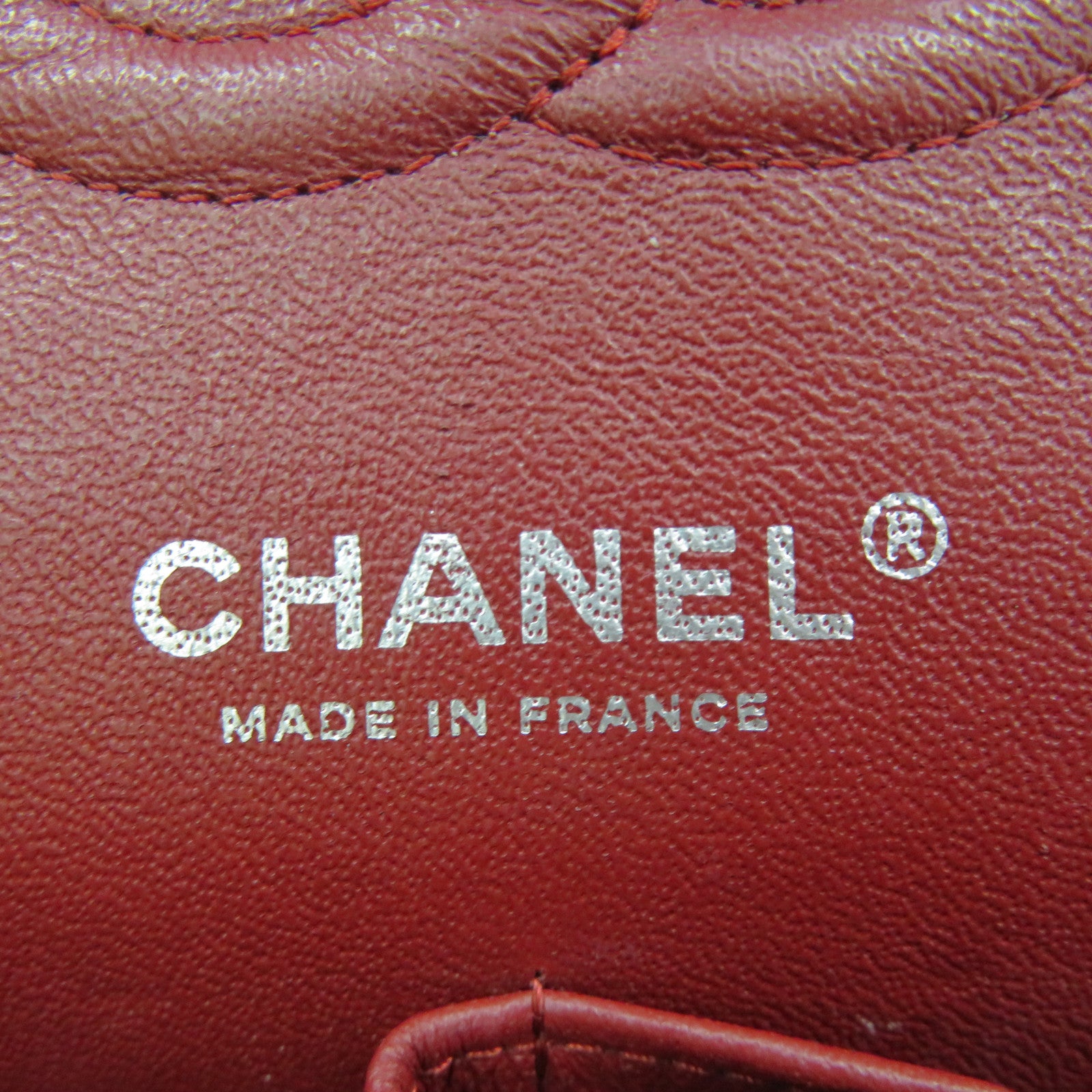 CHANEL 【激減優惠】菱格牛皮皮革銀扣Classic 25cm鏈帶肩背袋紅色