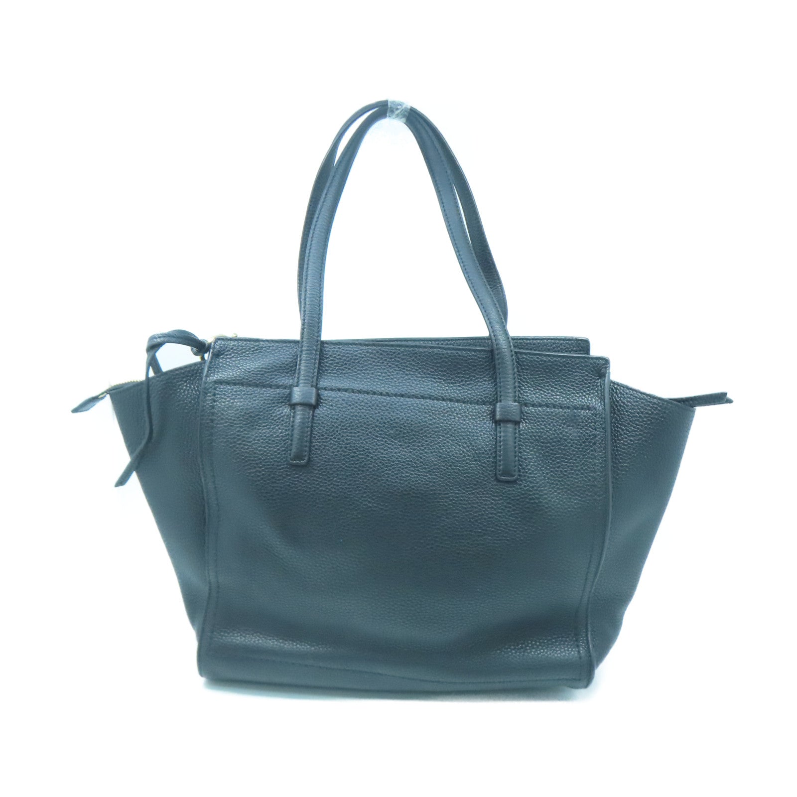 Salvatore Ferragamo cowhide leather Tote Bag gold buckle handle bag black