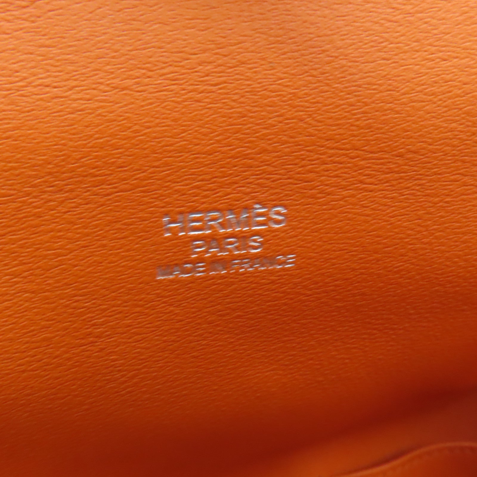 HERMES 牛皮皮革ToolBox 26銀扣手挽肩背兩用袋Orange橙色