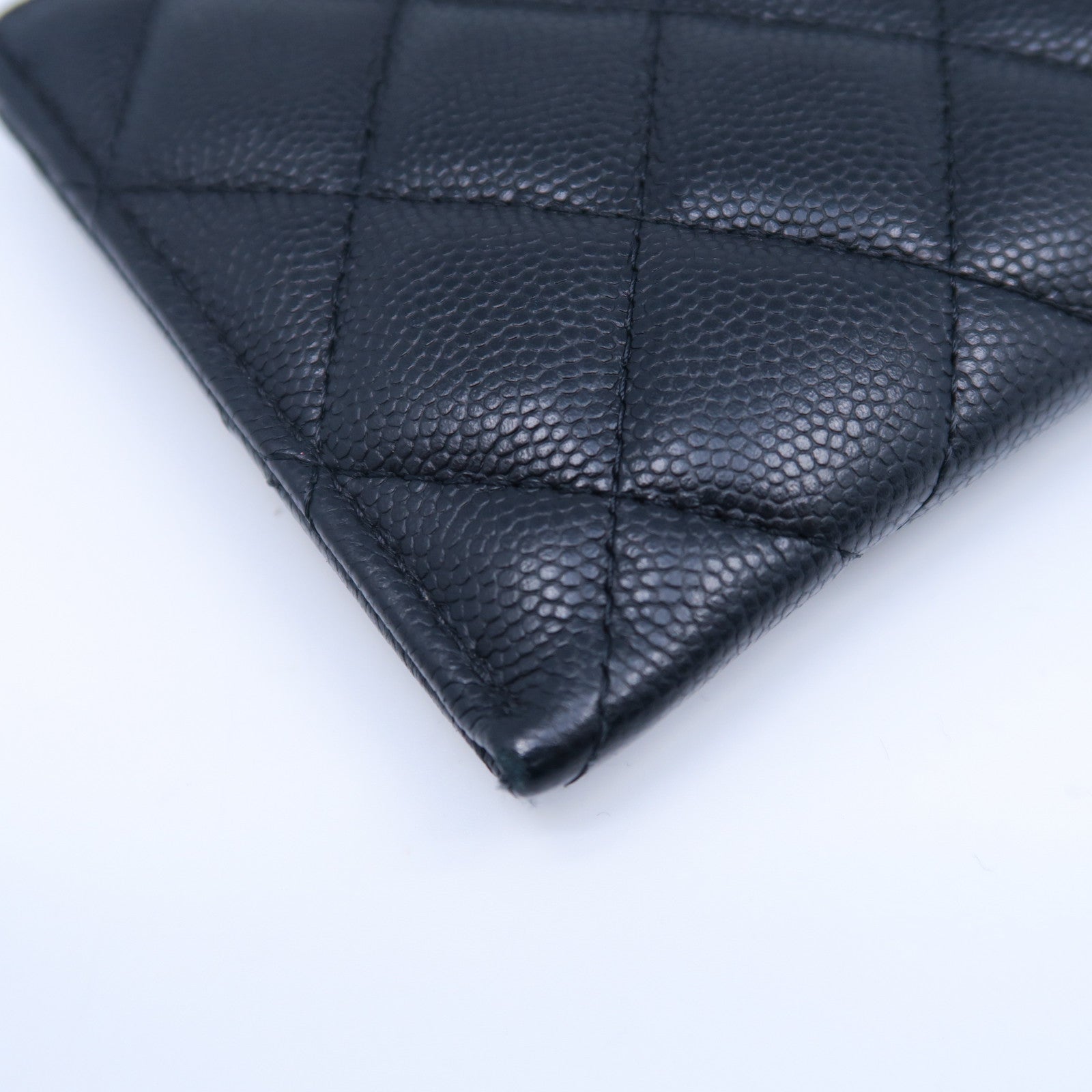 CHANEL 菱格Caviar皮革Wallet金扣長錢包黑色