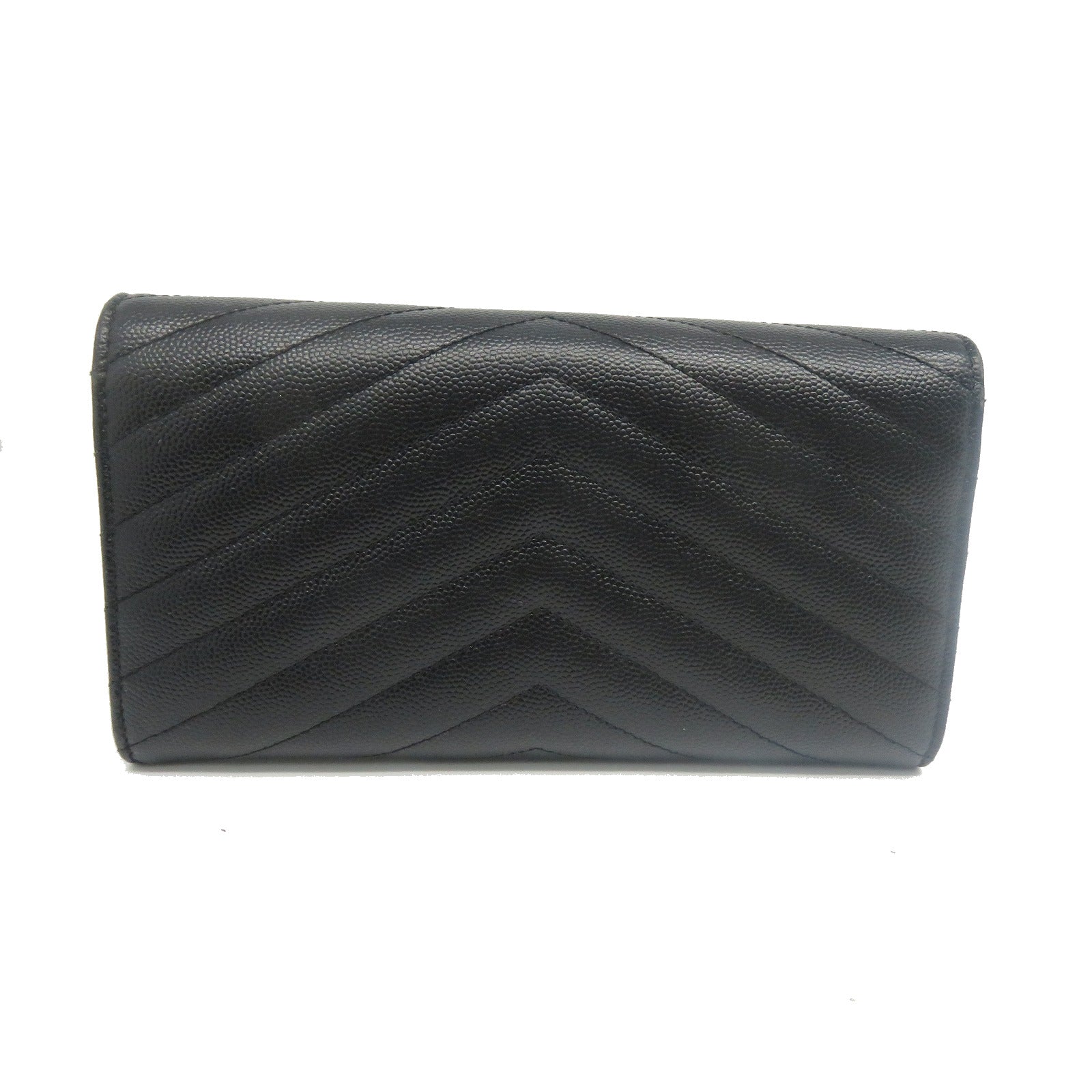 SAINT LAURENT 牛皮皮革Long Wallet金扣長錢包黑色