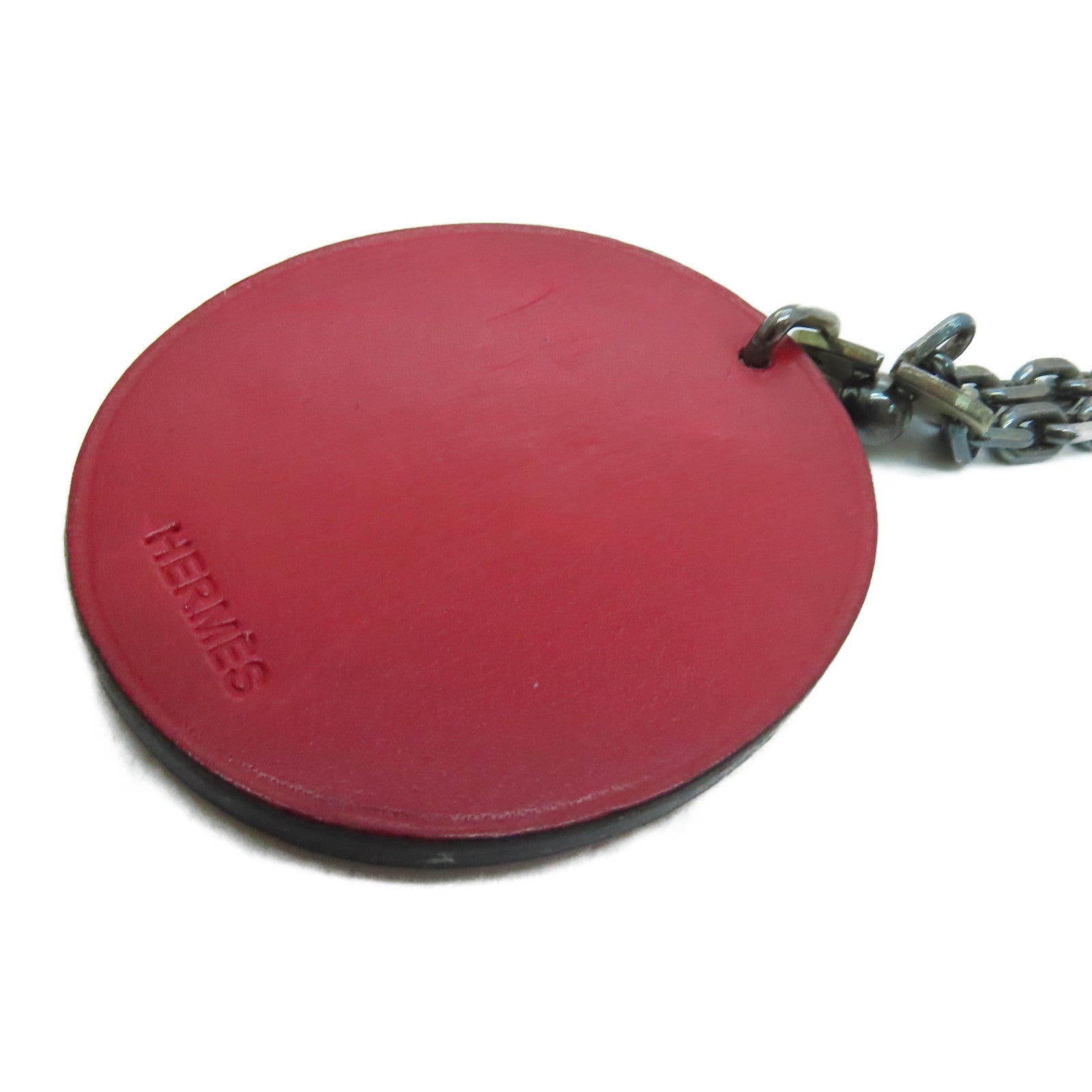 HERMES Leather Ladybug Charm Red/Black