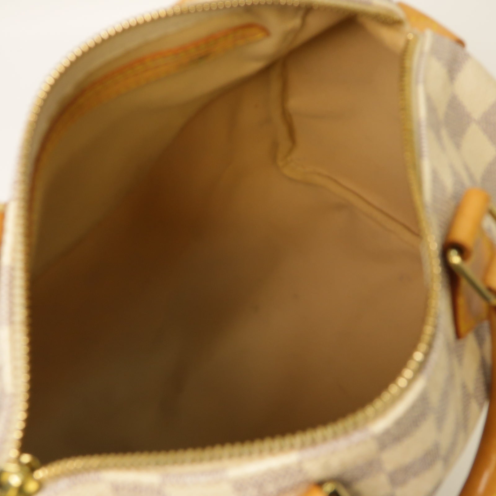 LOUIS VUITTON Damier Azur Speedy 25金扣手挽袋灰色