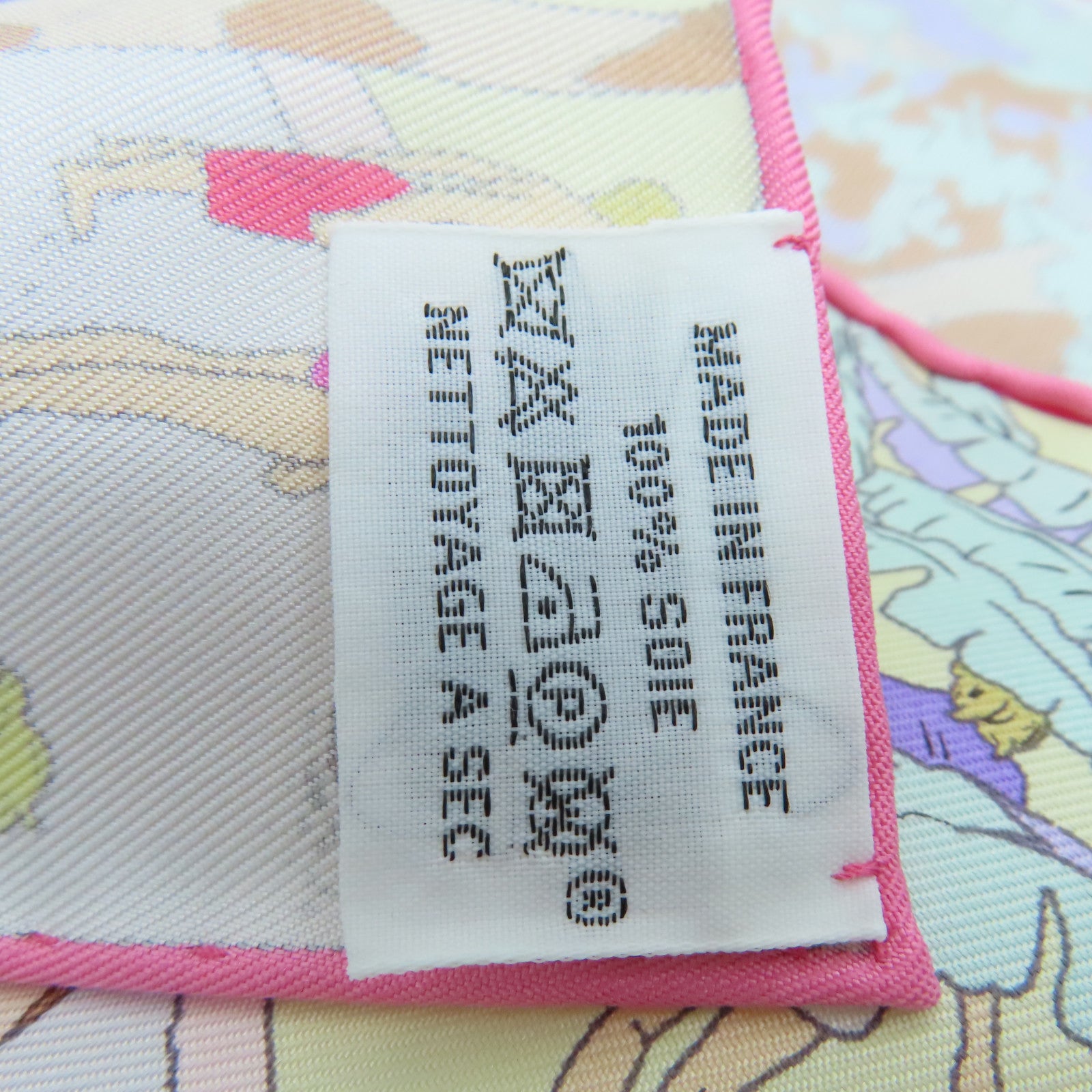 HERMES 絲質Scarf絲巾粉紅色/彩色