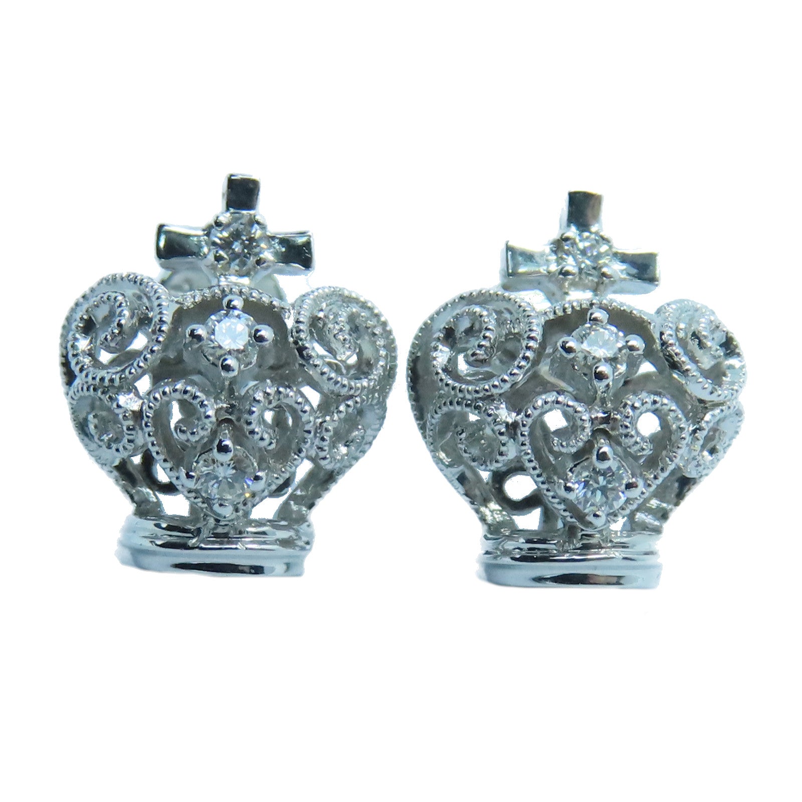 JEWELRY 18K白金Earrings銀扣耳環銀色