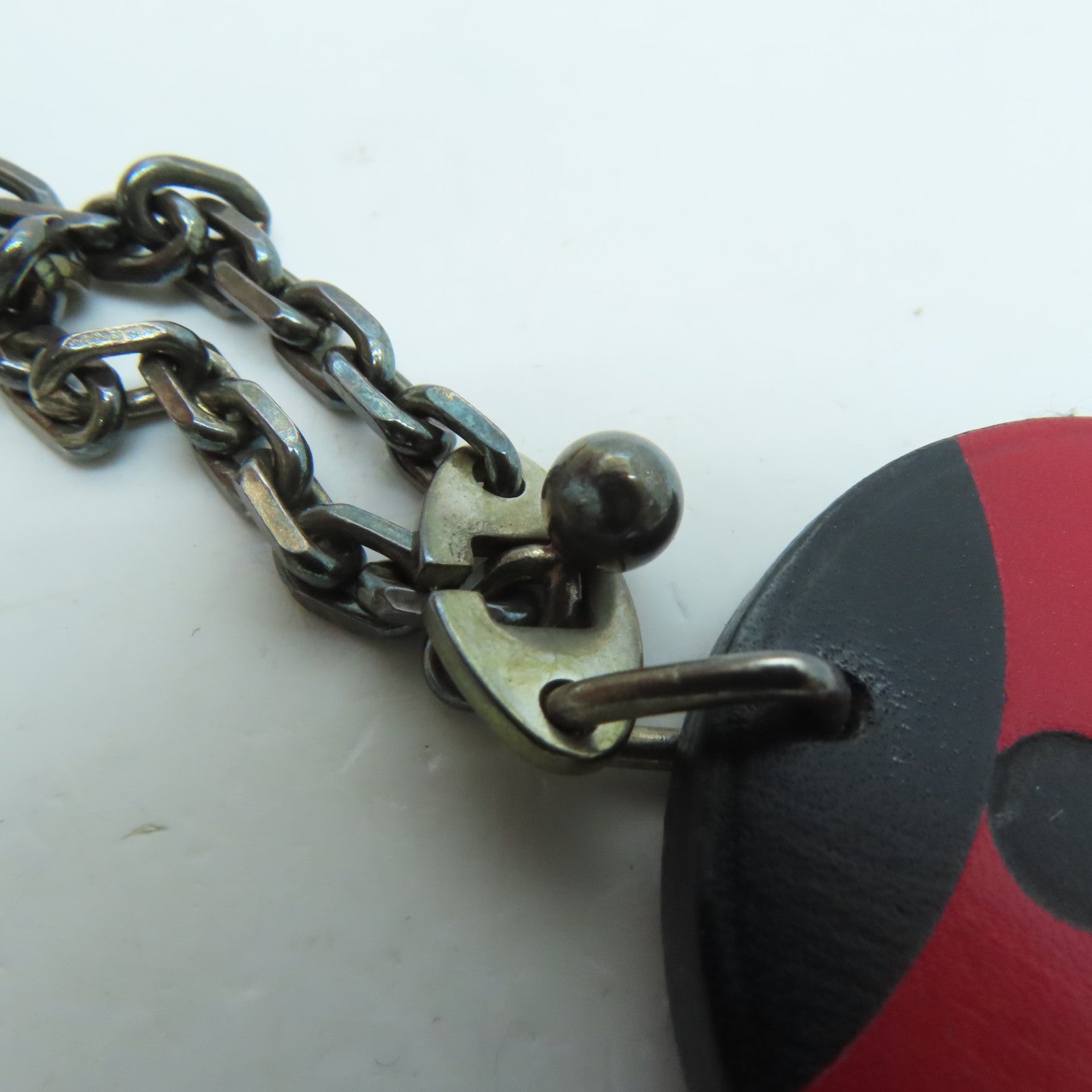 HERMES Leather Ladybug Charm Red/Black