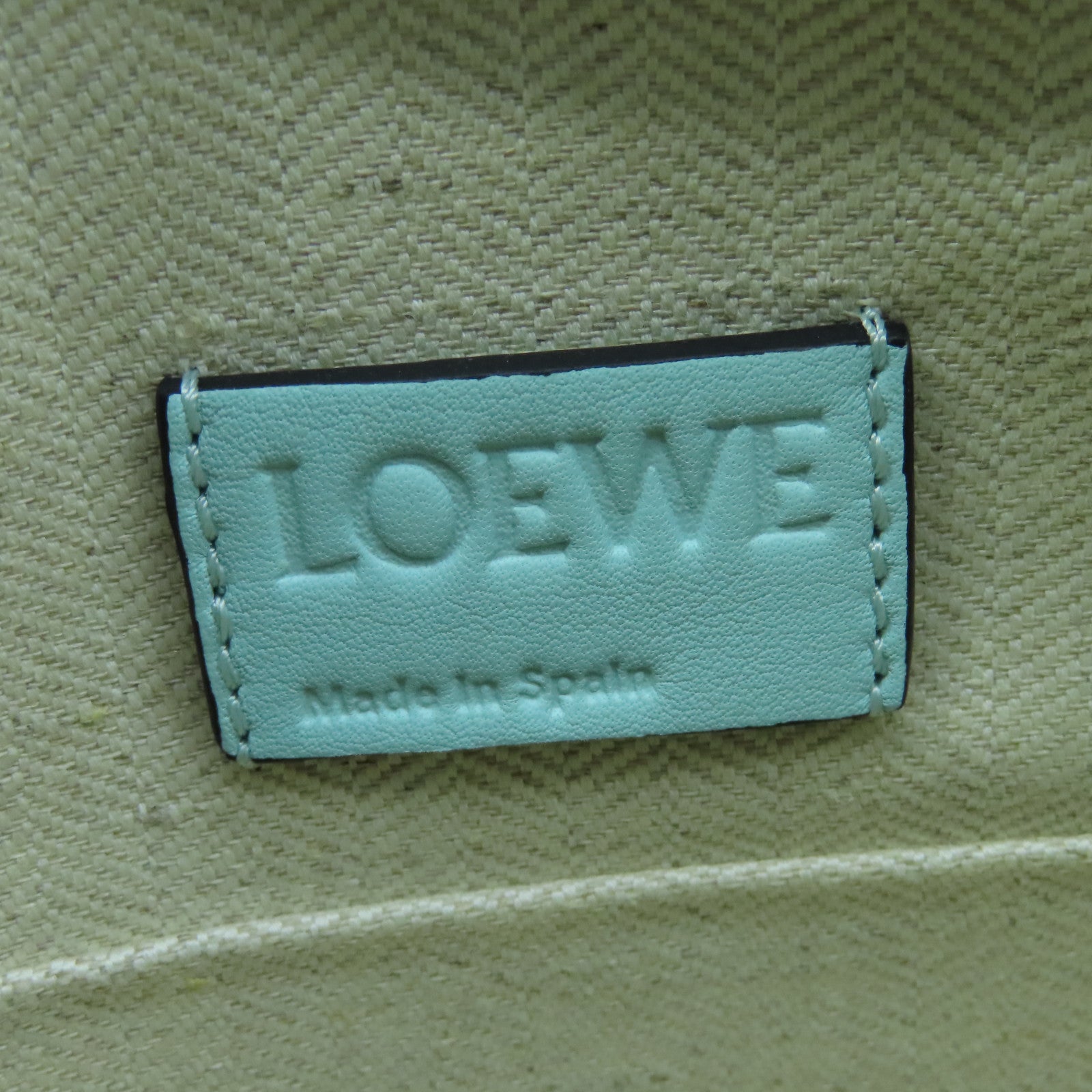 LOEWE Patent Leather Pouch Silver Buckle Clutch Green