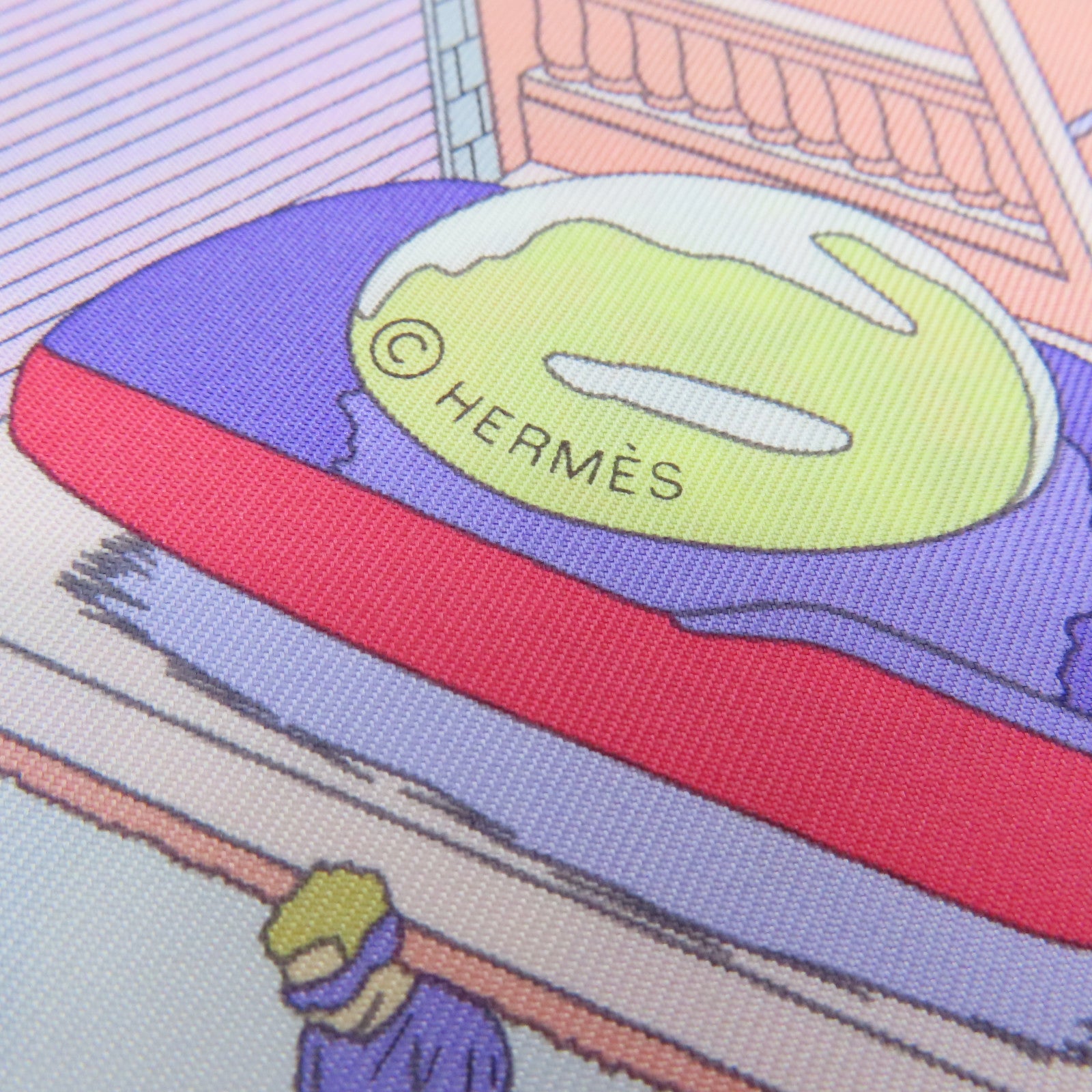 HERMES 絲質Scarf絲巾粉紅色/彩色