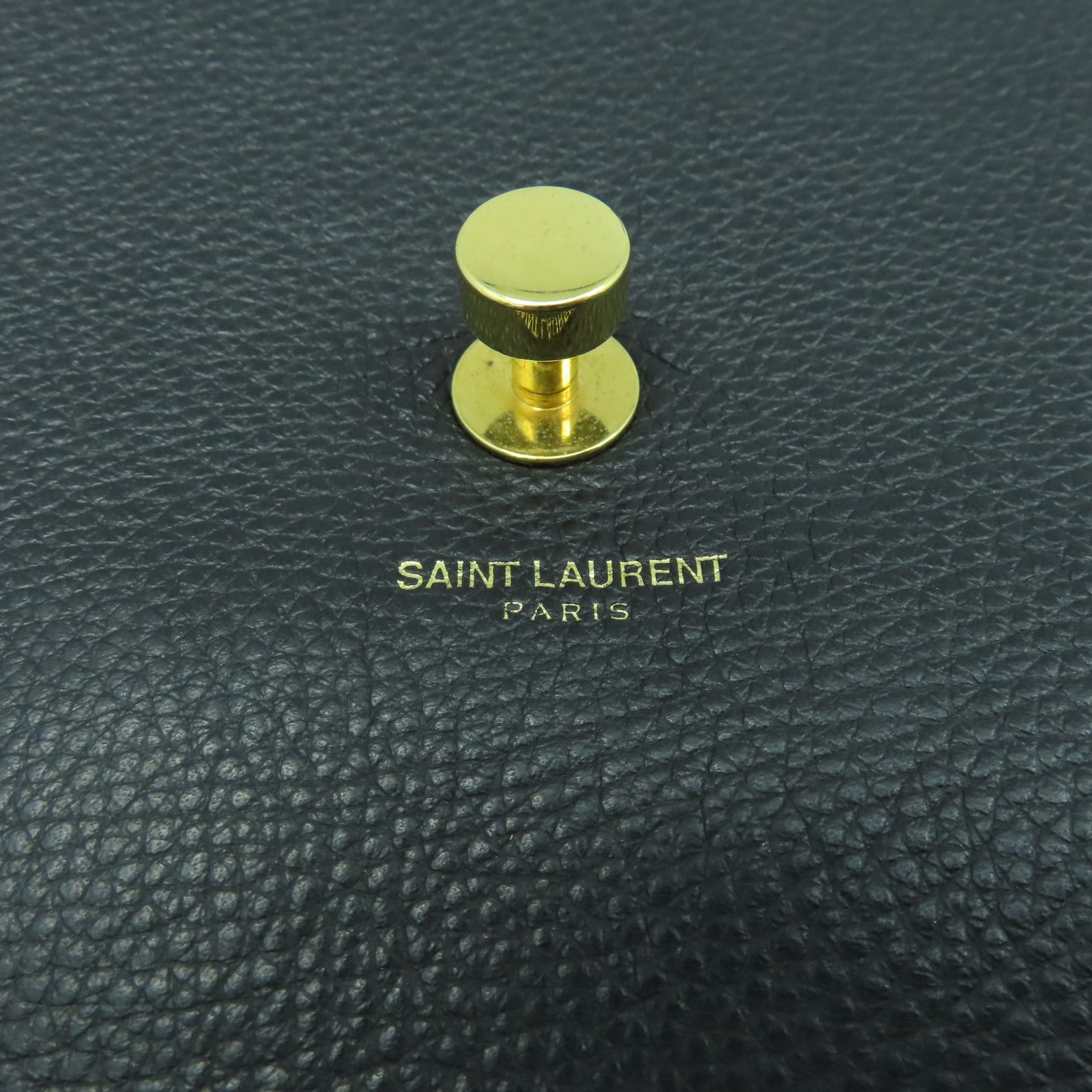 SAINT LAURENT 牛皮皮革Muse Two金扣手挽肩背兩用袋黑色/米色