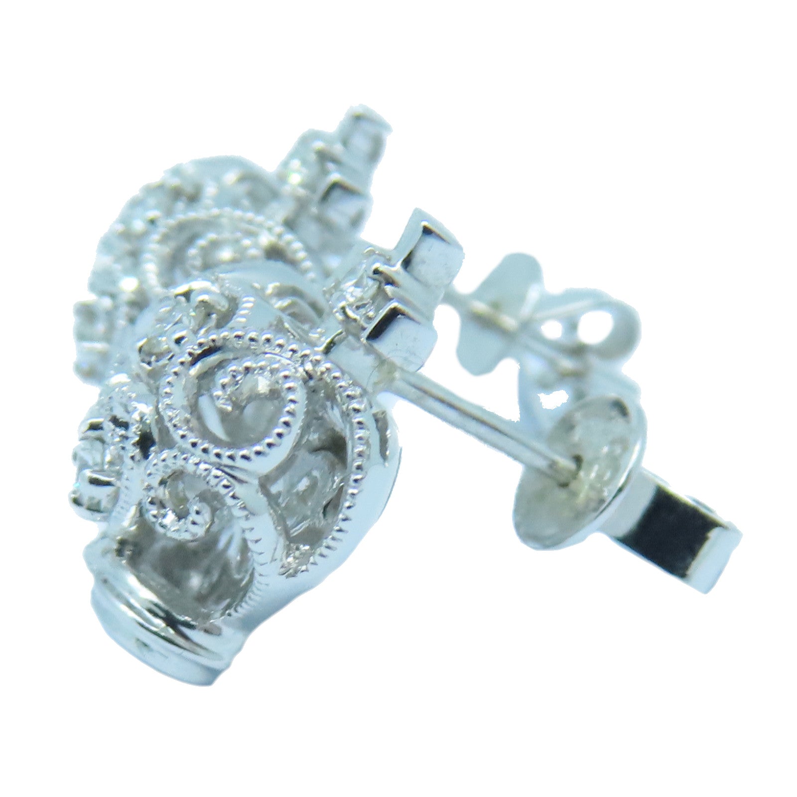 JEWELRY 18K白金Earrings銀扣耳環銀色