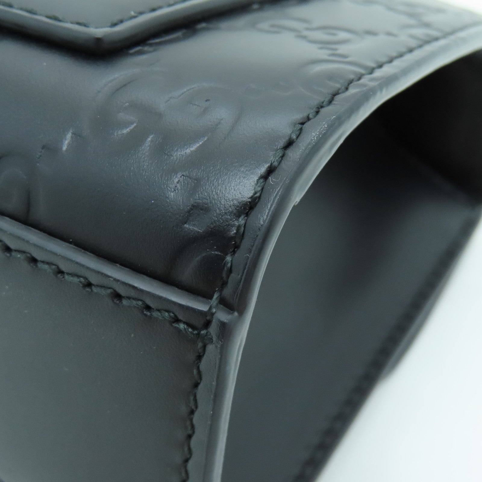 GUCCI 牛皮皮革Chain Shoulder Bag金扣鏈帶肩背袋黑色