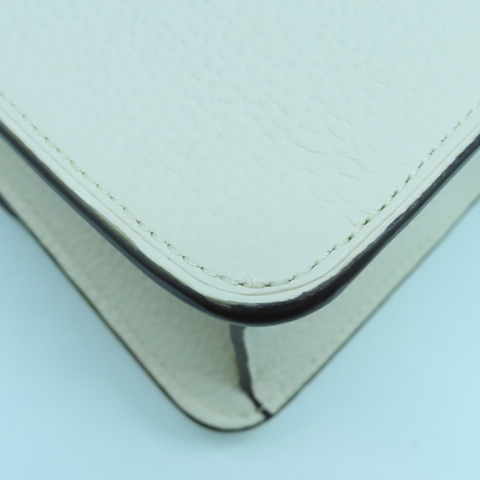 COACH 牛皮皮革Shoulder Bag金扣鏈帶肩背袋奶油白色
