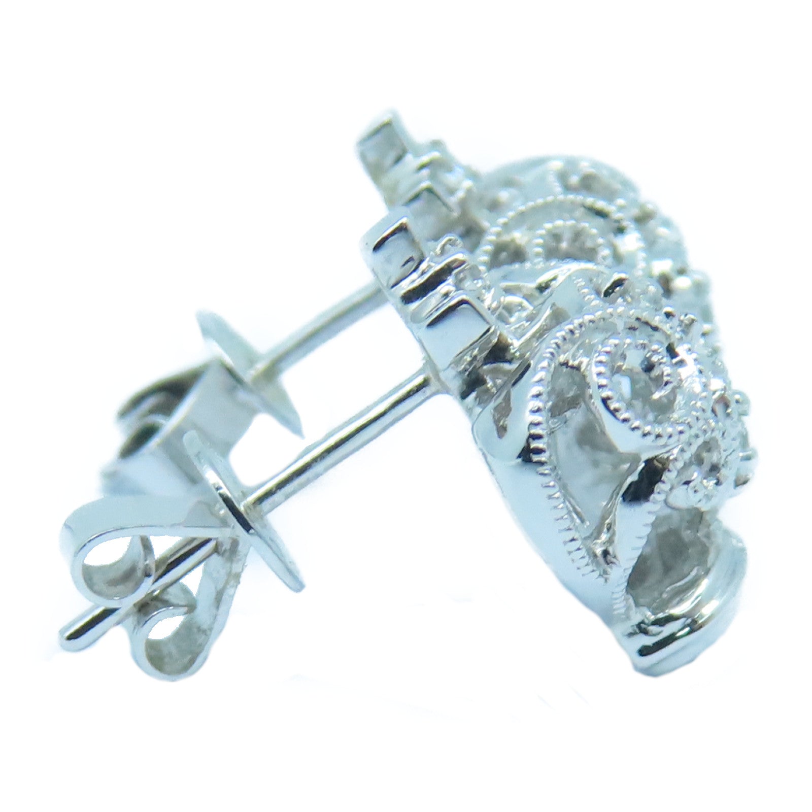 JEWELRY 18K白金Earrings銀扣耳環銀色