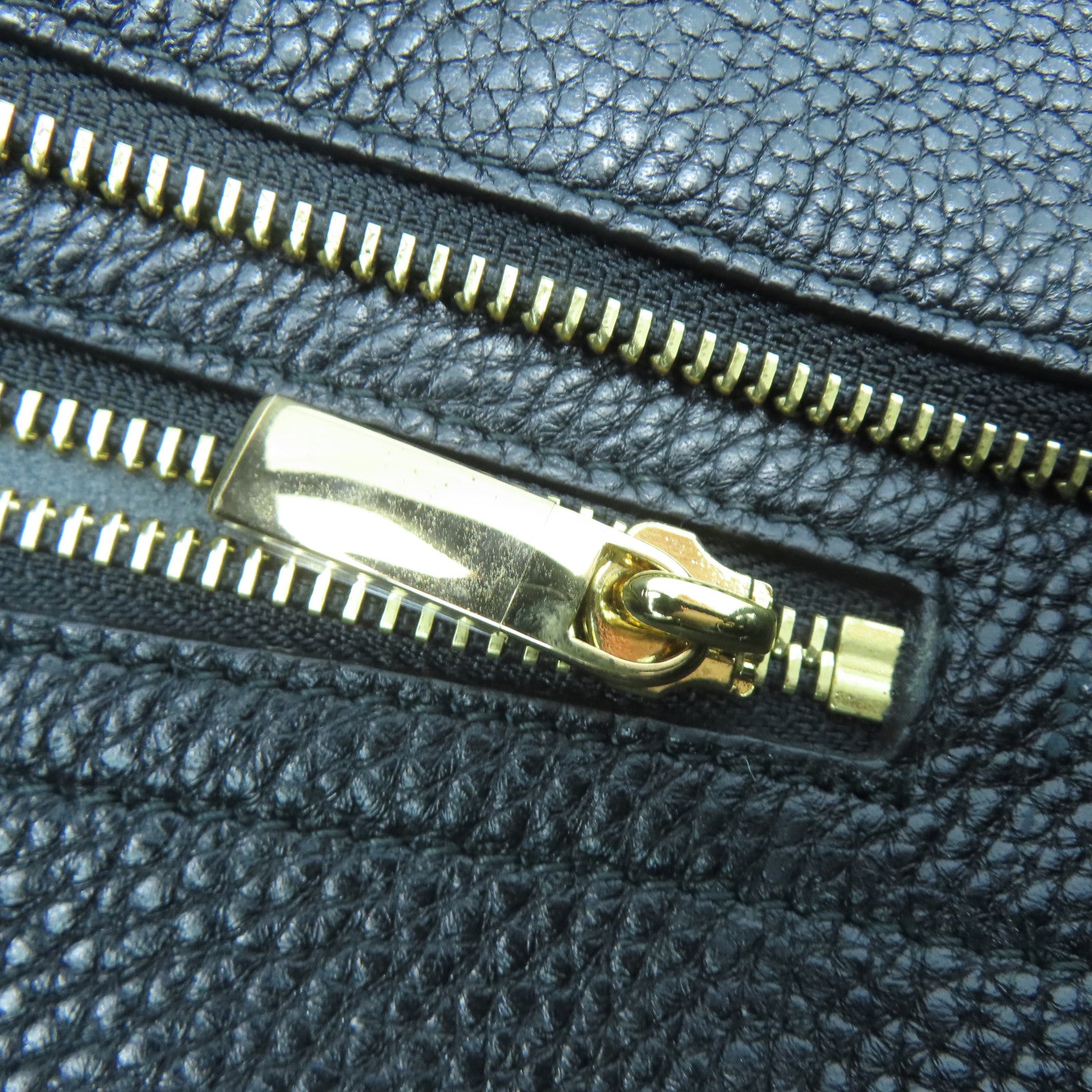 Salvatore Ferragamo cowhide leather Tote Bag gold buckle handle bag black